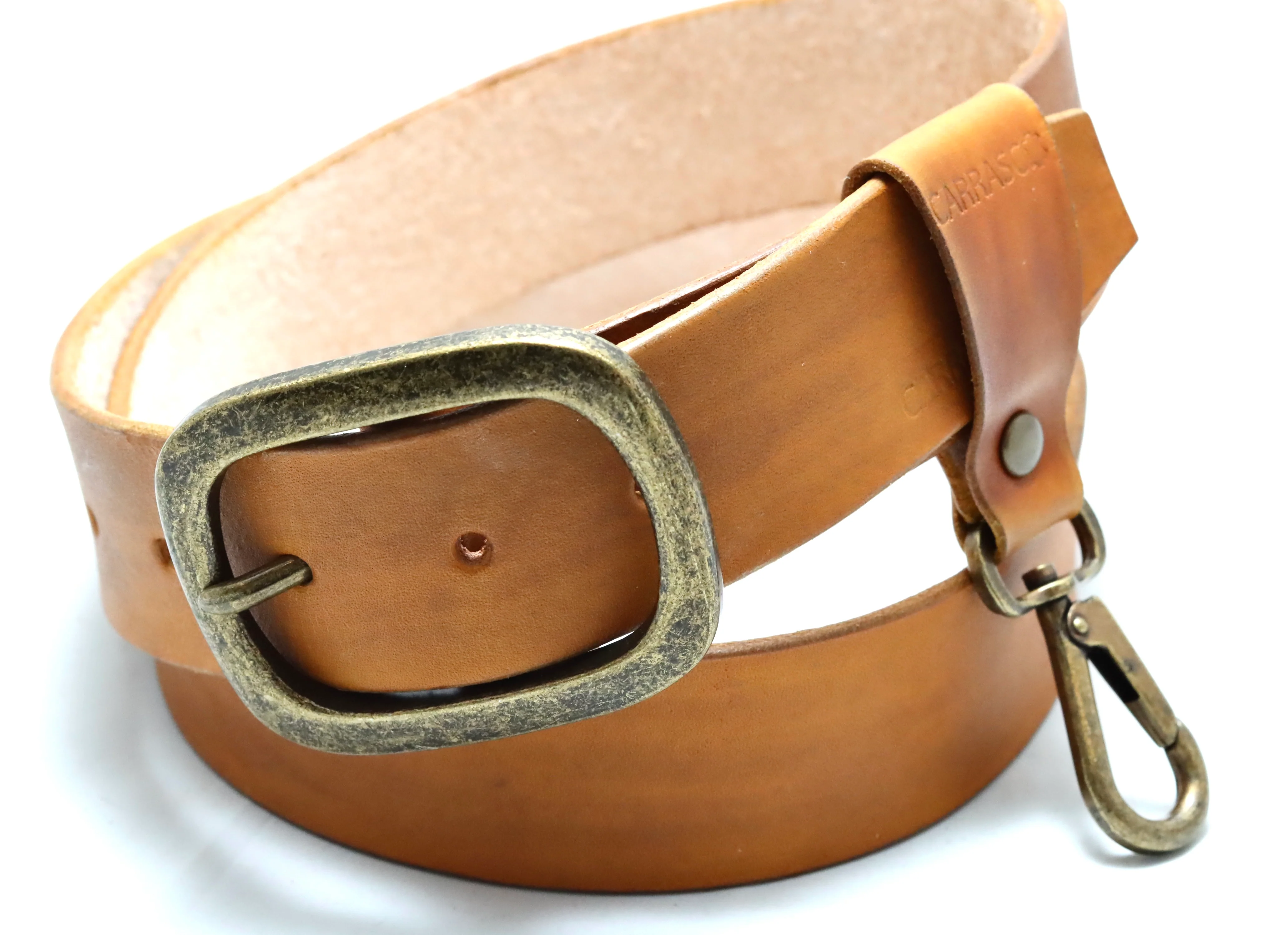 Belt | unstitched wide | light tan | key clip