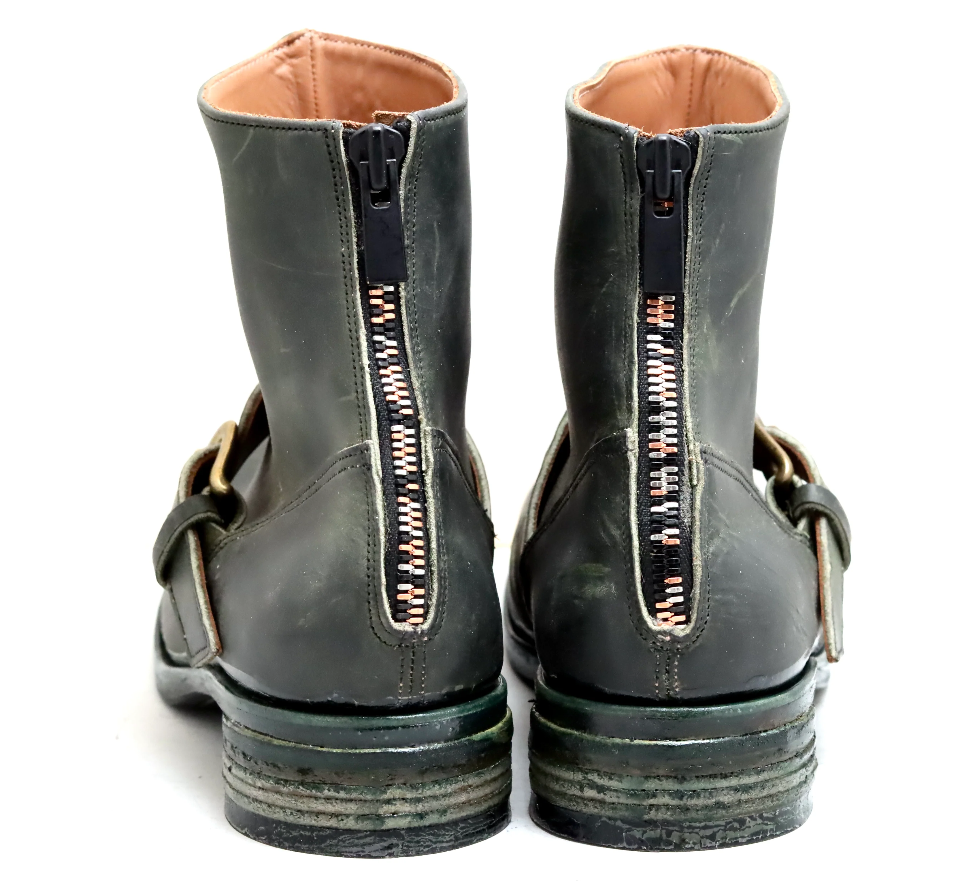 Biker boot 1 | Petrolio  |  waxy calf - Image 2