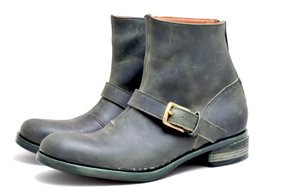 Biker boot 1 | Petrolio  |  waxy calf - Image 7