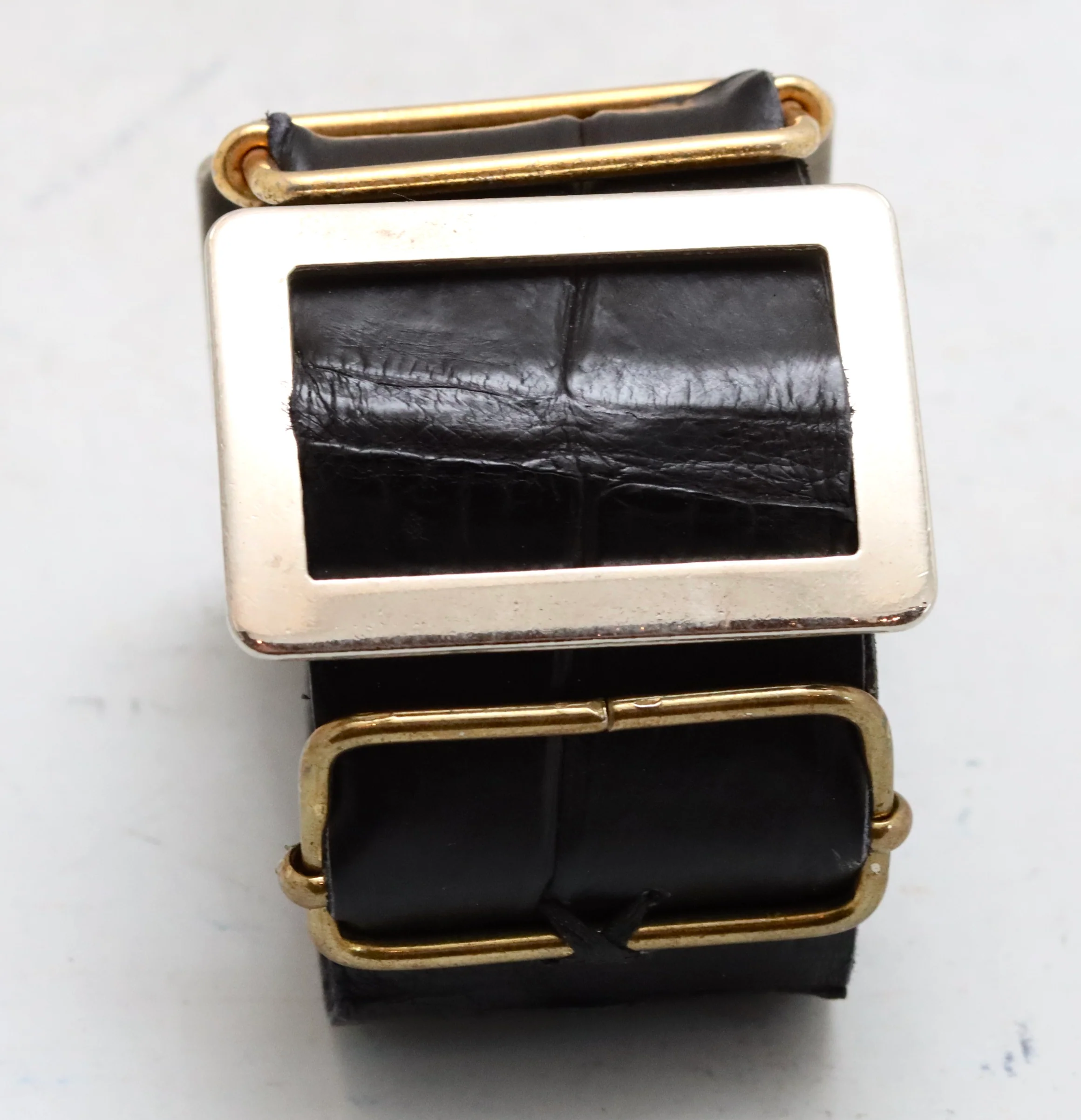 Bracelet | black croc | Belt buckle cuff - Image 5