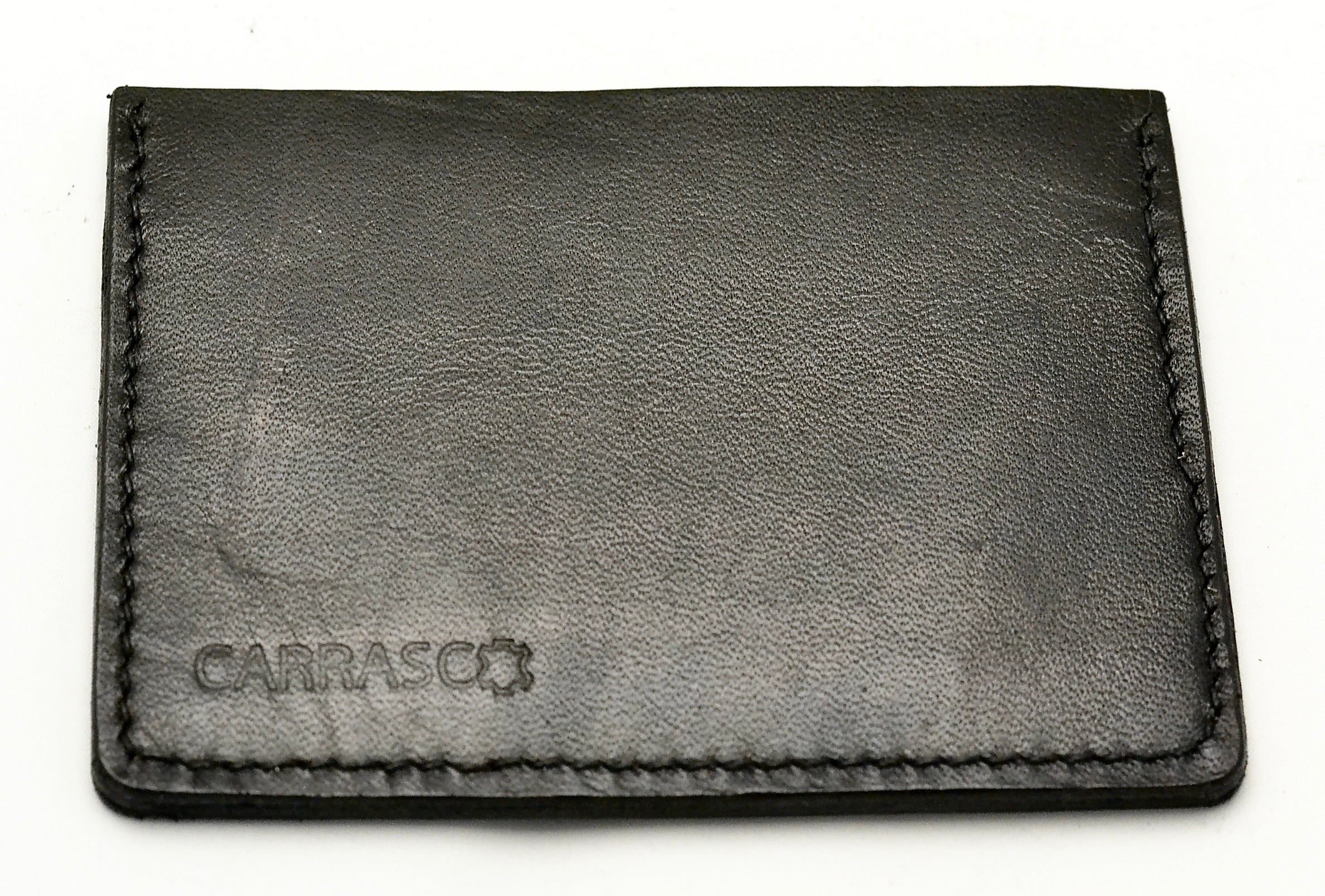 Card Wallet  |  3 slot black | calf with ostrich - Image 2