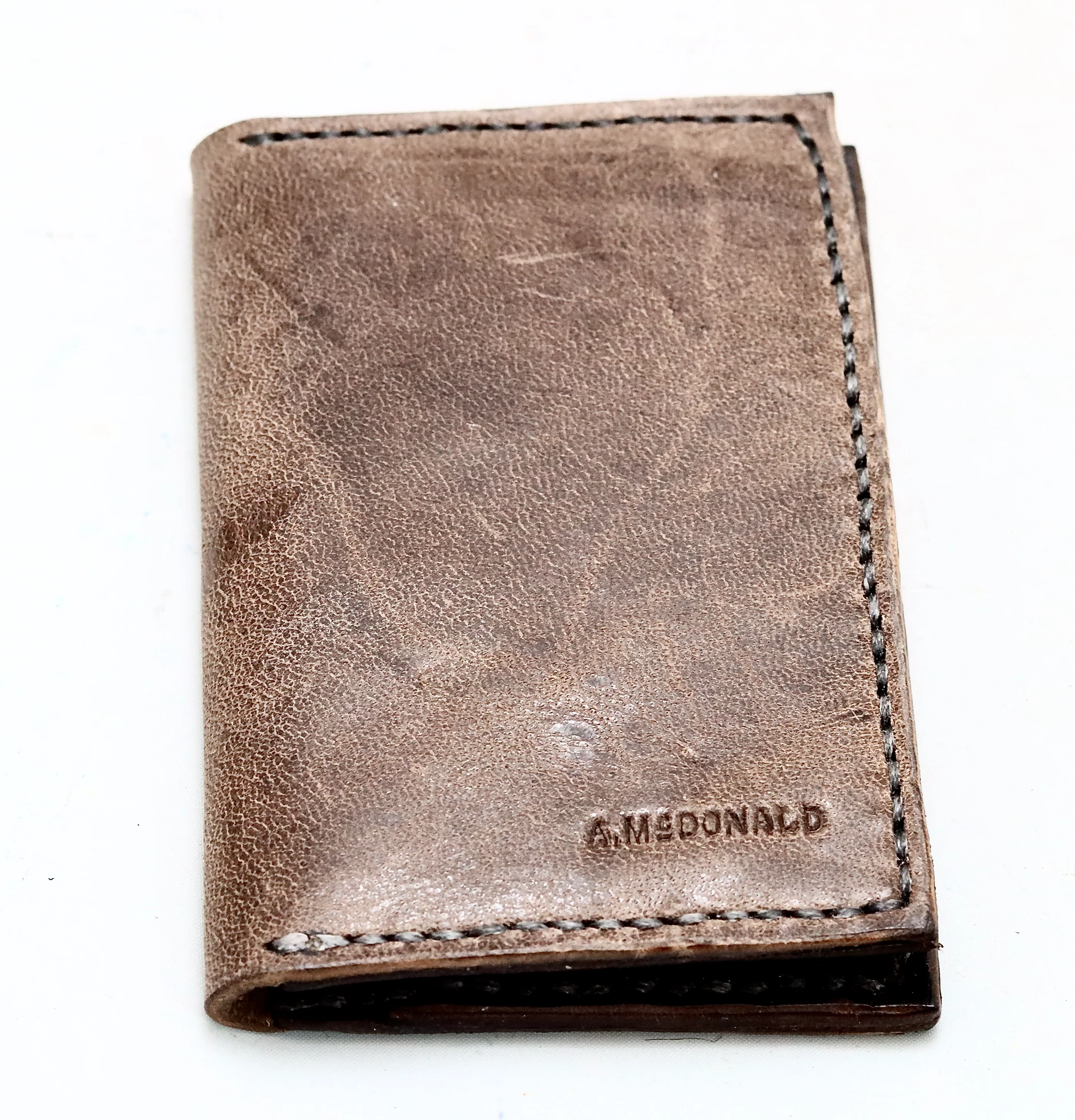 Card wallet fold | grey brown | mixed leathers - Image 2