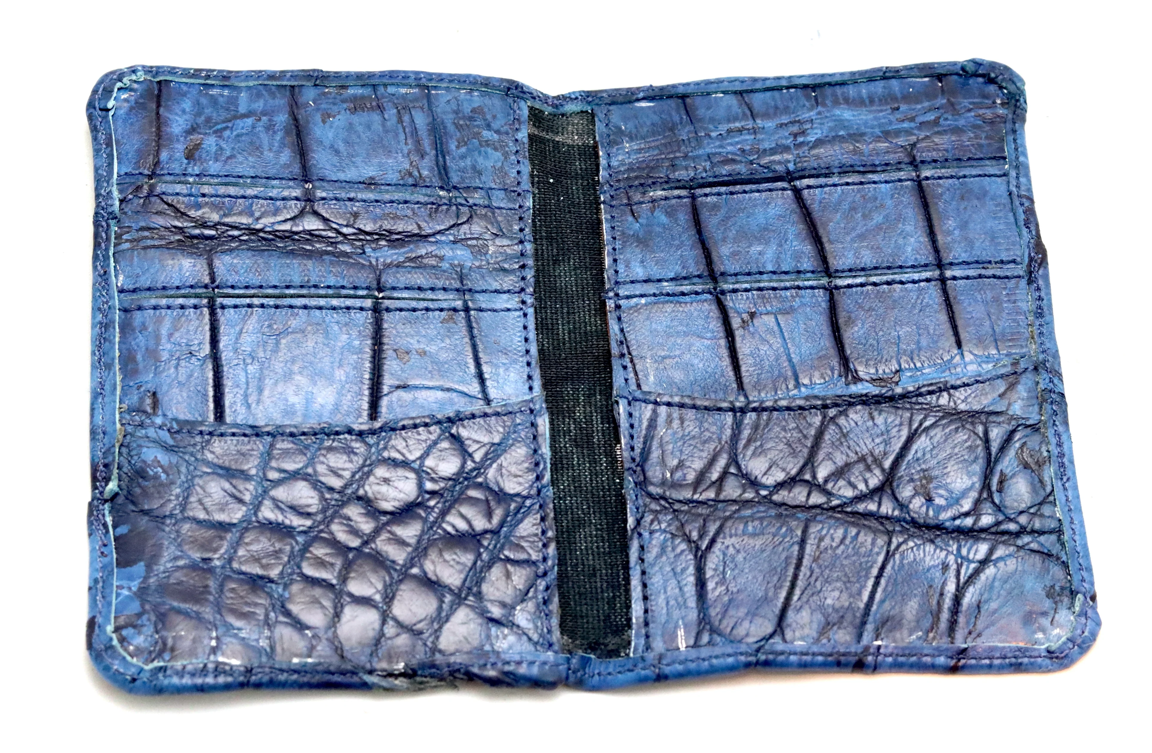 Card wallet fold | navy | croc - Image 3