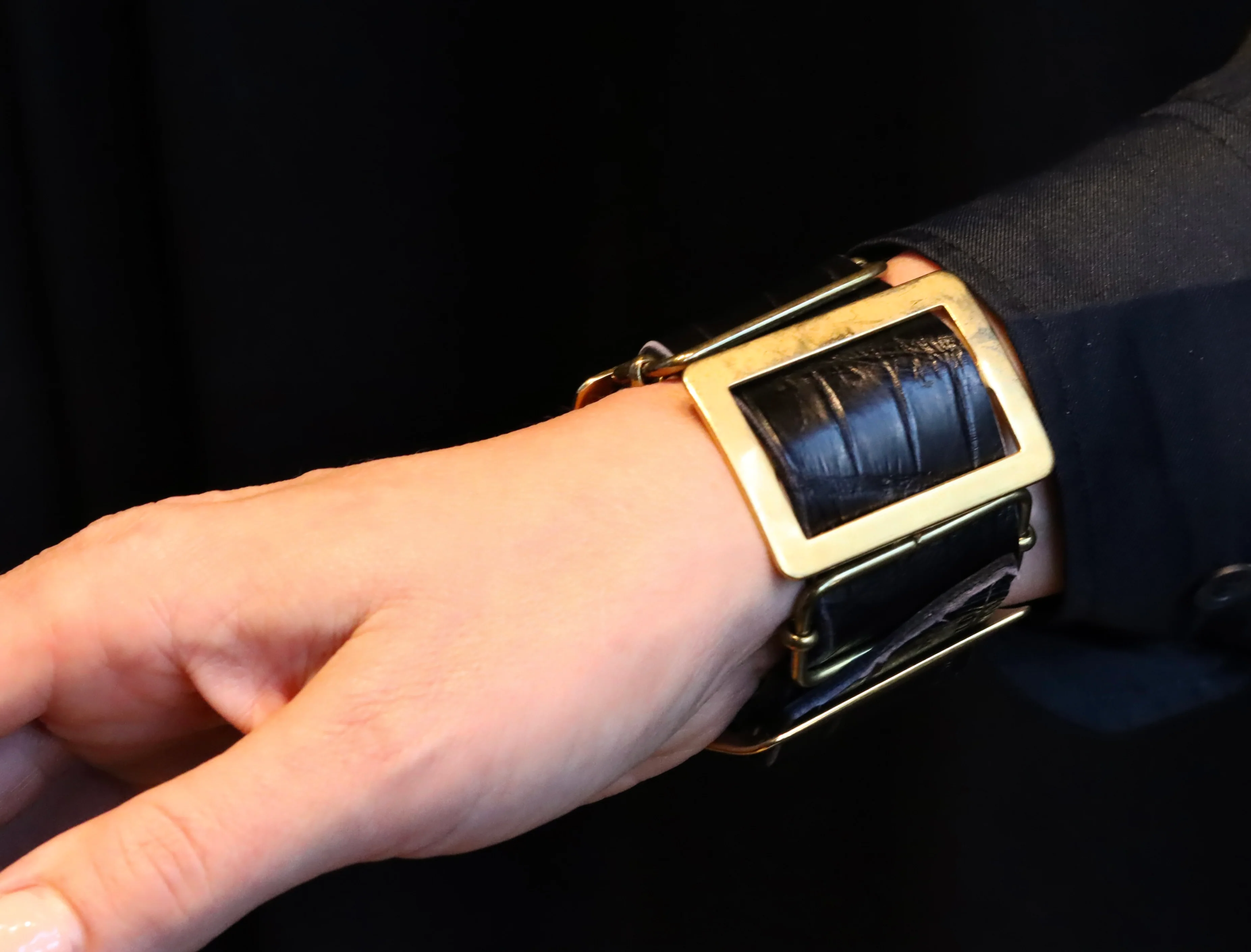 Bracelet | black croc | cuff - Image 3