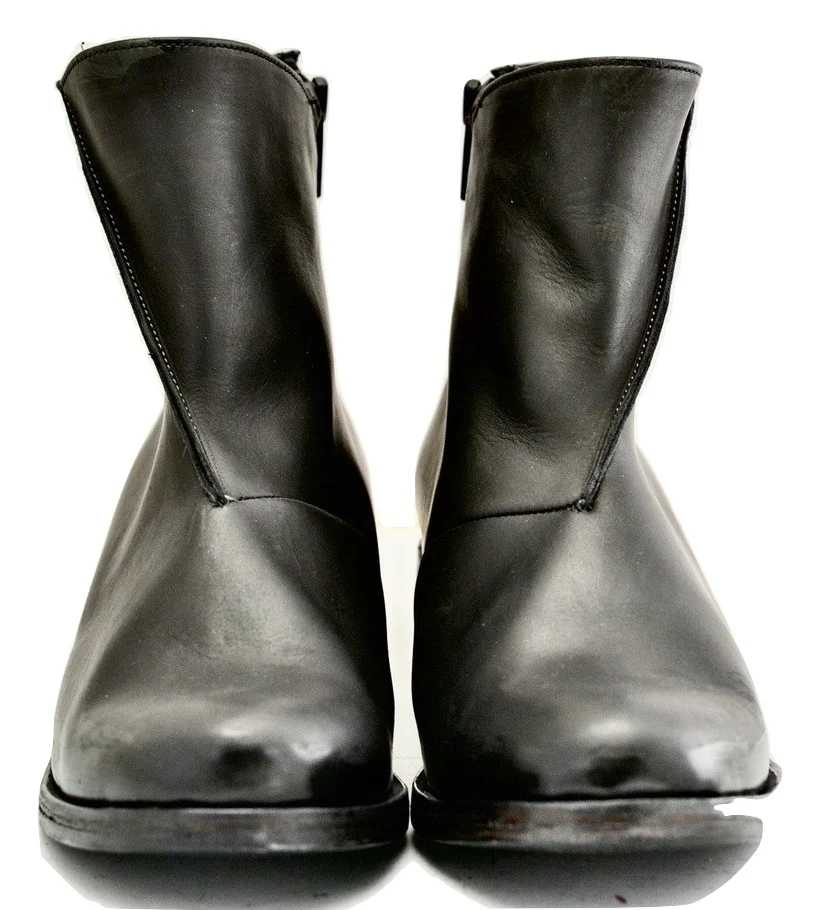 Zip back boot 2 |  Black | Calf - Image 3