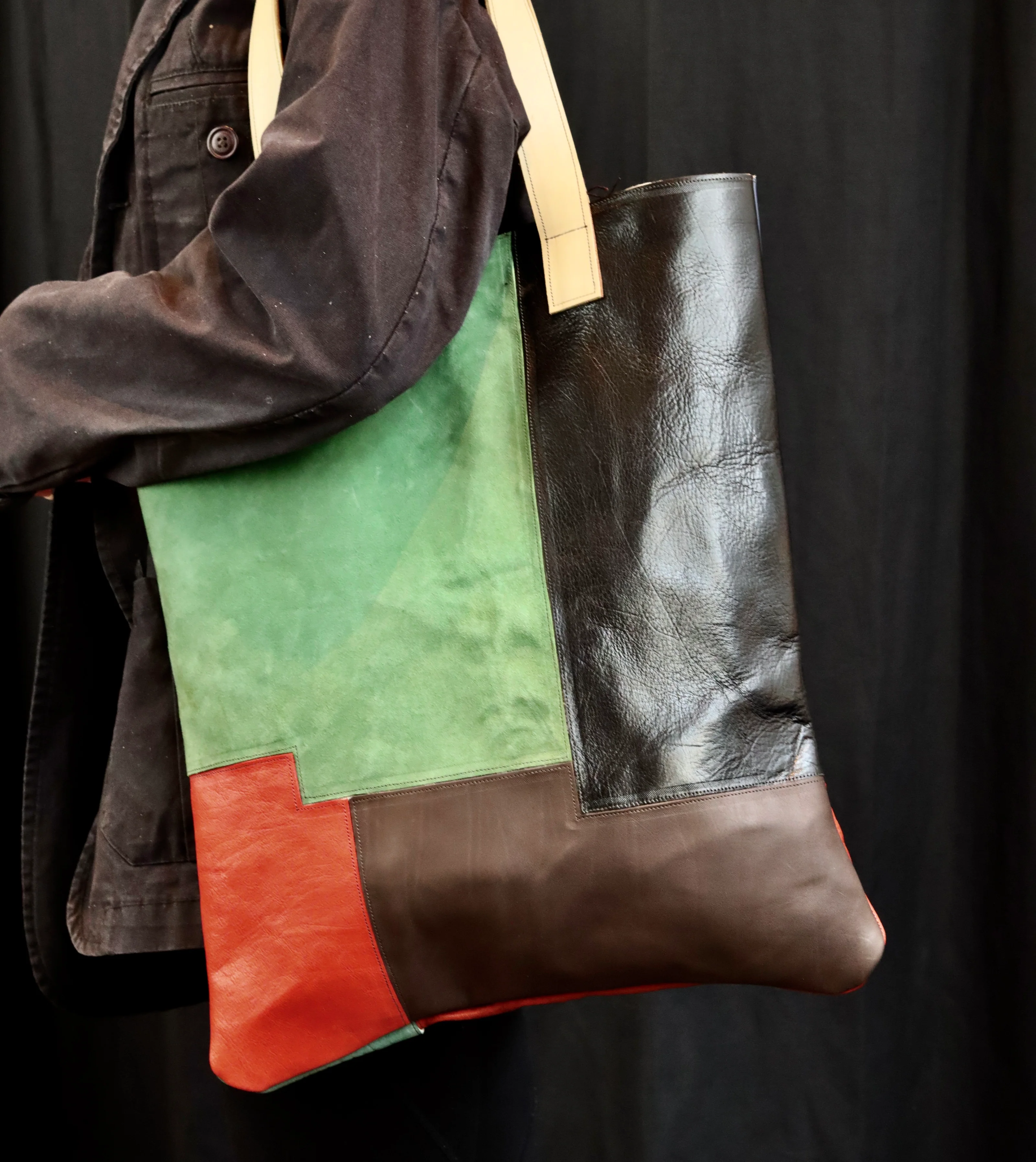 Patch tote | mixed leather - Image 5