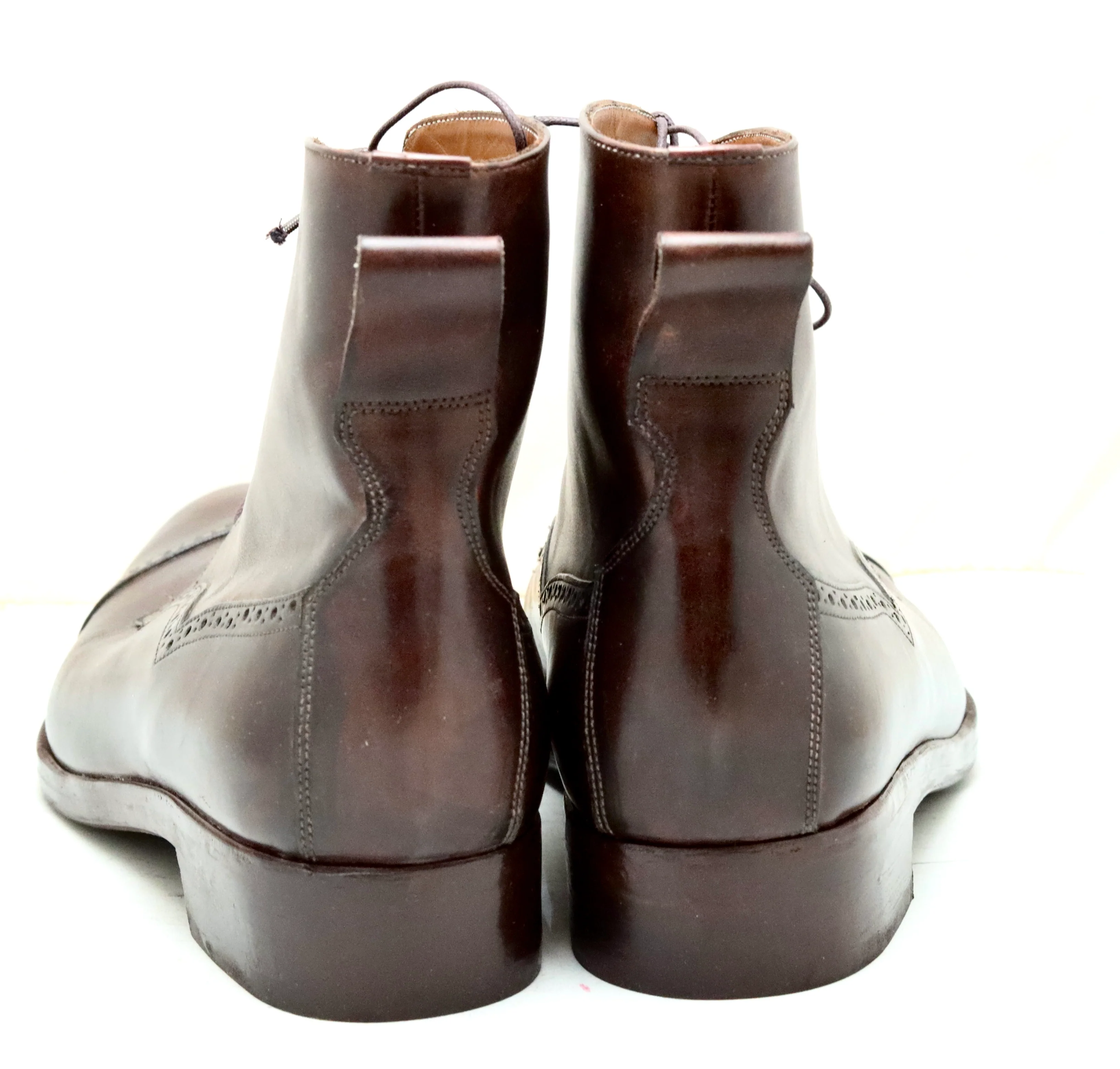 toe cap derby brogue boot  | brown | calf - Image 3