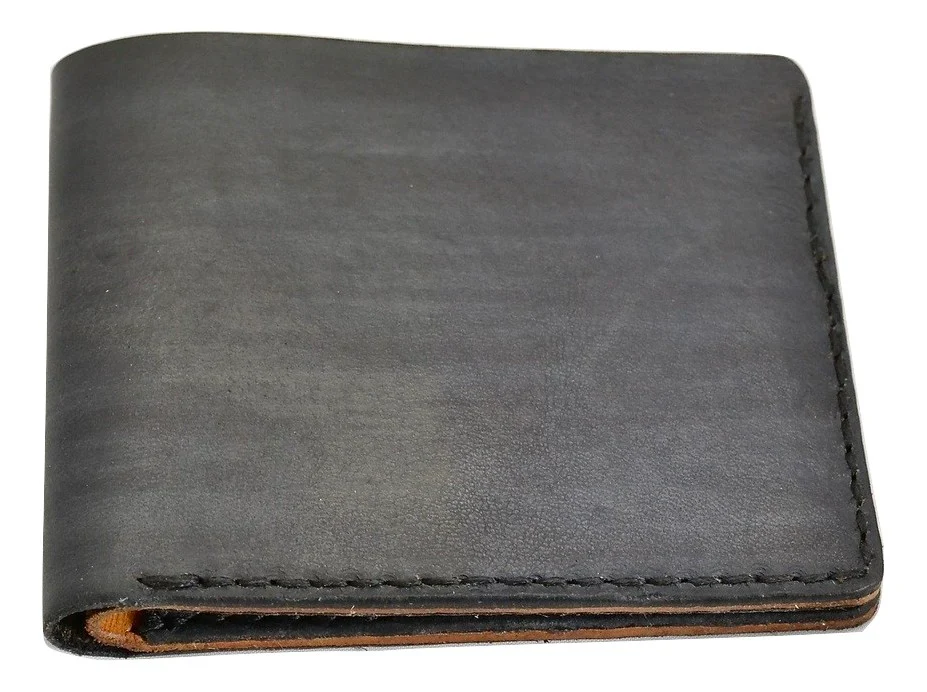 Fold wallet  |  black and natural calf - Image 2