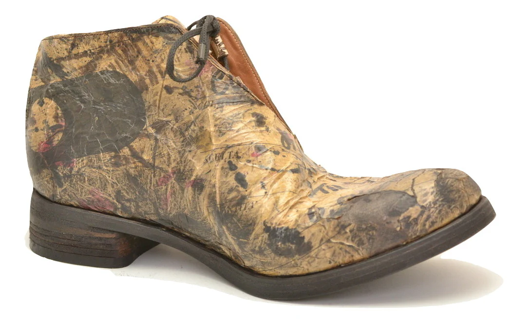 Half boot blind lace |  decoupage on cordovan - Image 5