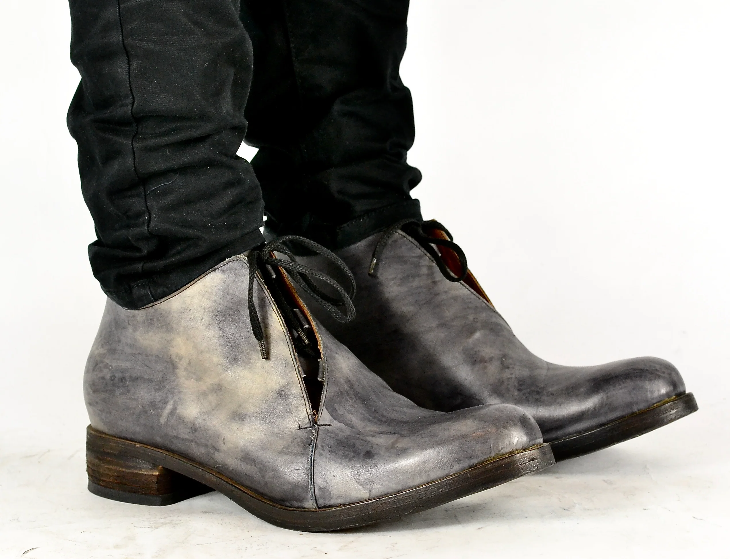 Half boot blind lace |  grey stain | calf - Image 2