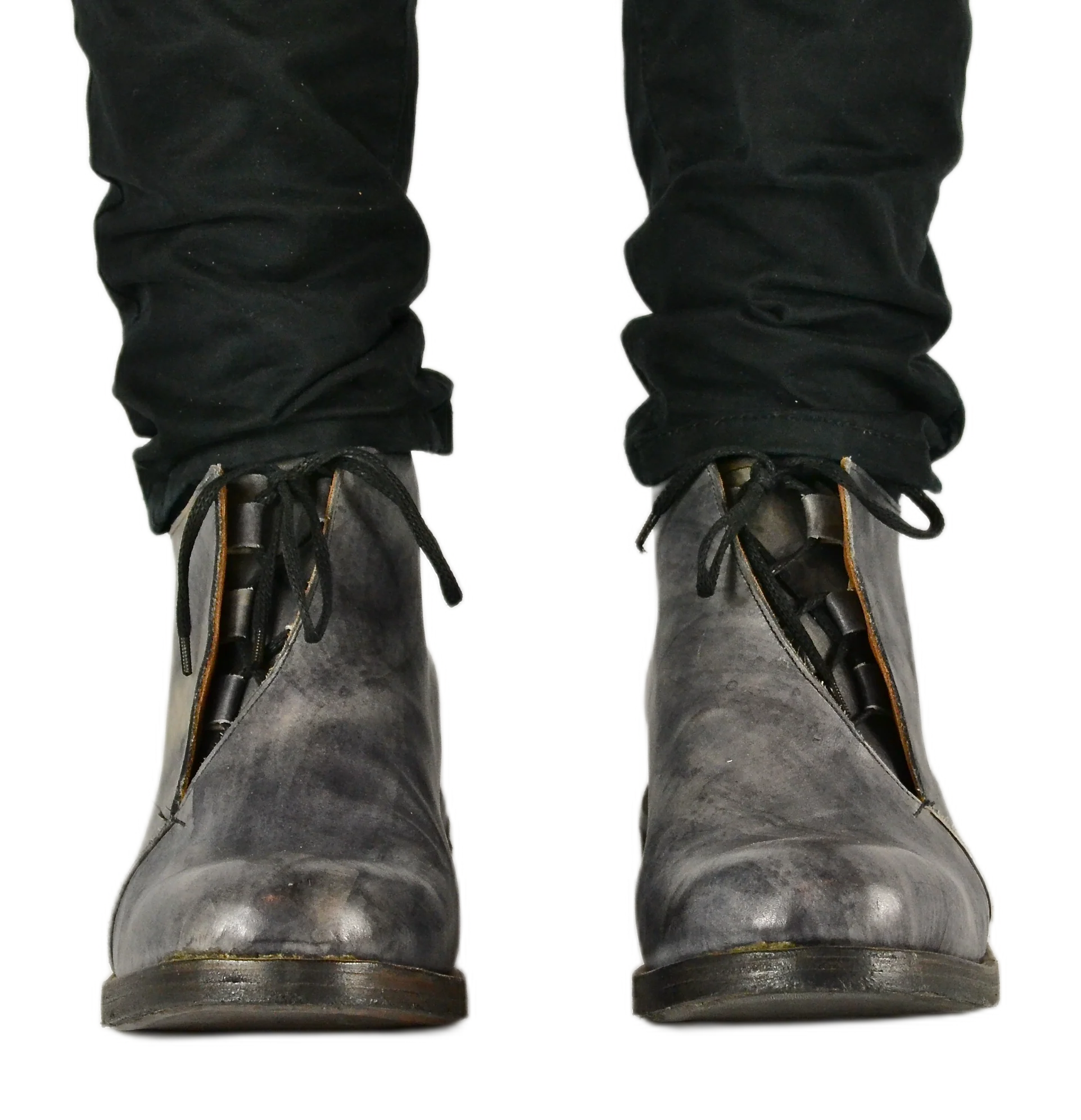 Half boot blind lace |  grey stain | calf - Image 6