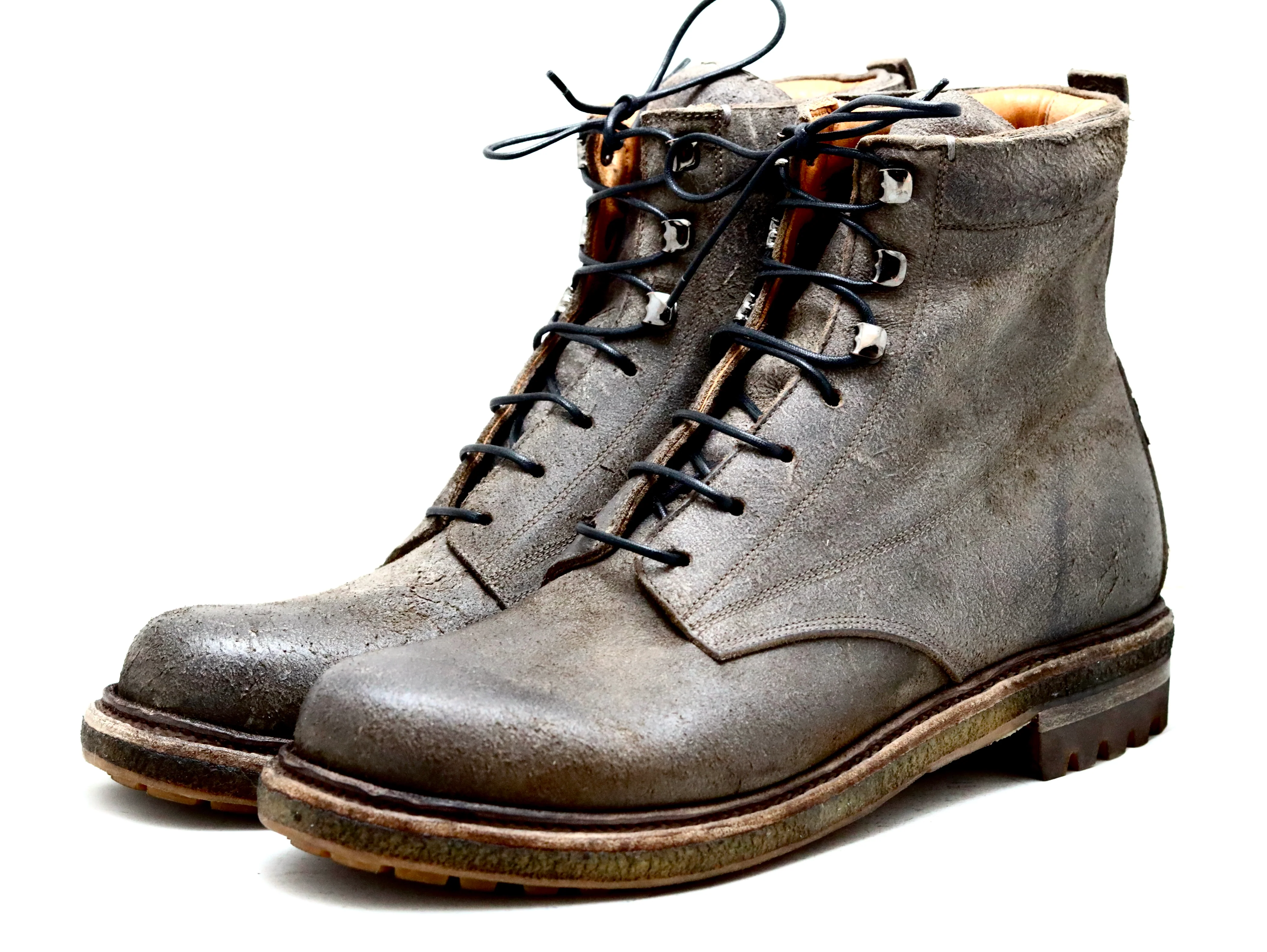 Hiking Boot | grey waxed suede | calf - Image 2