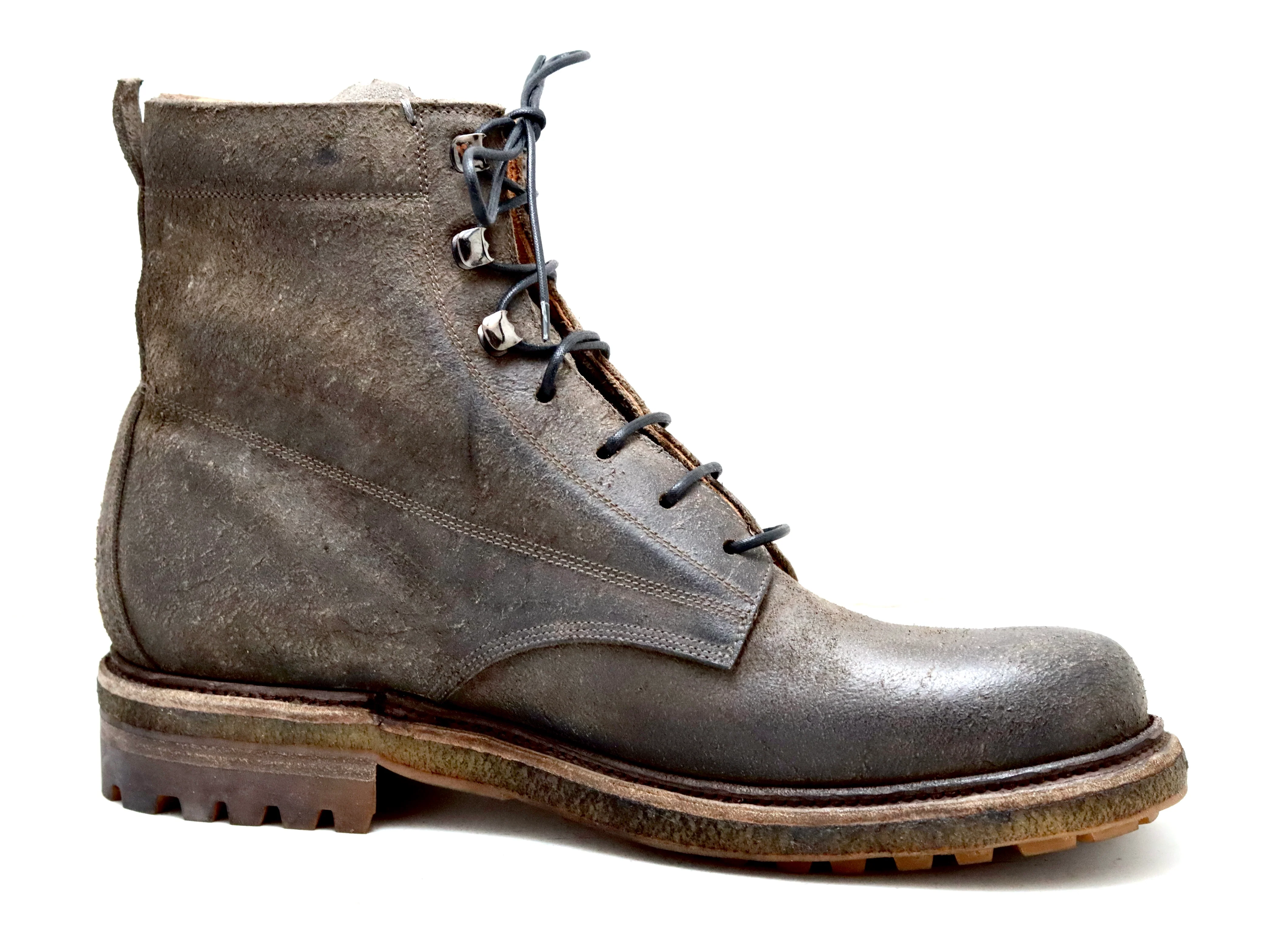 Hiking Boot | grey waxed suede | calf - Image 3