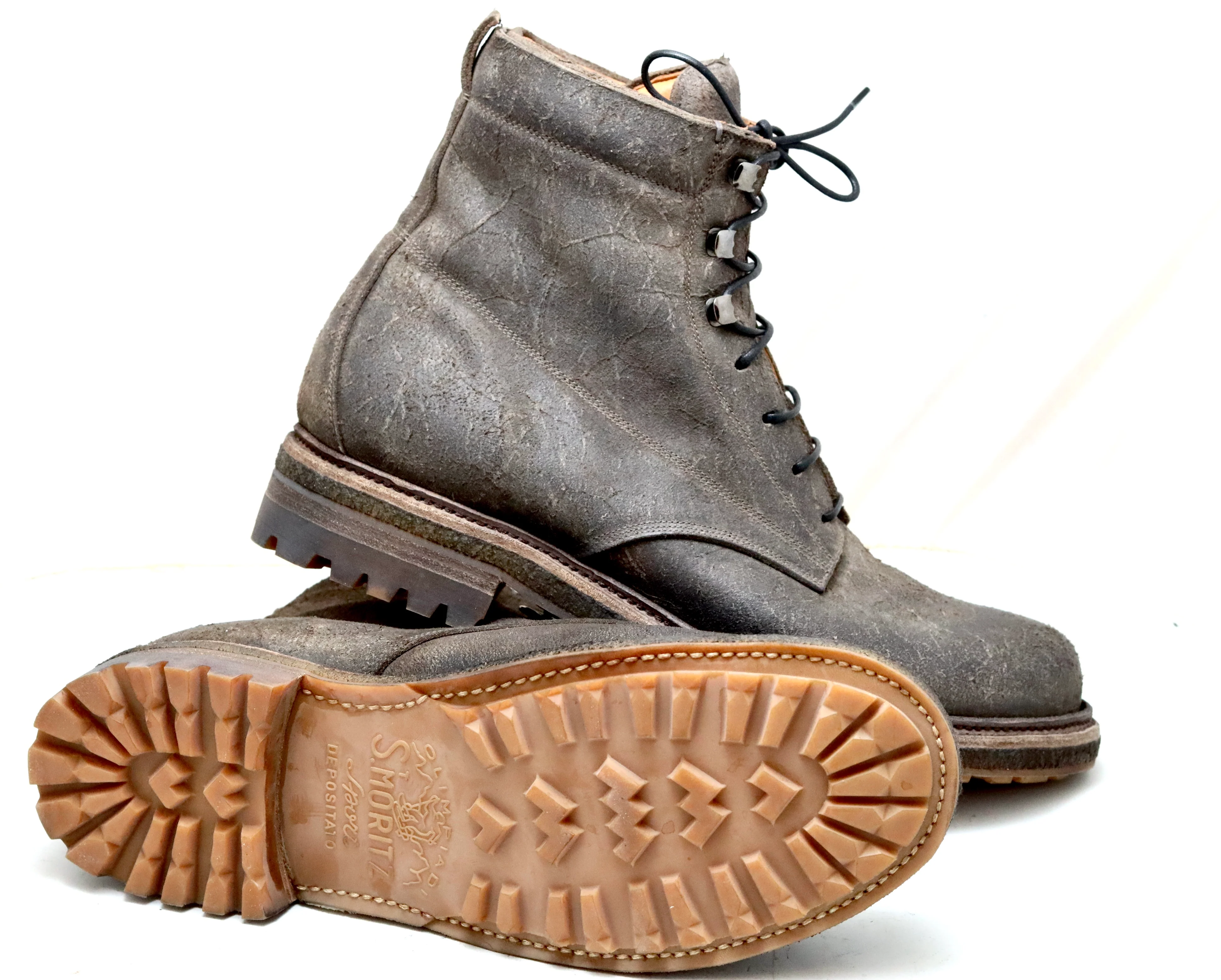 Hiking Boot | grey waxed suede | calf - Image 7