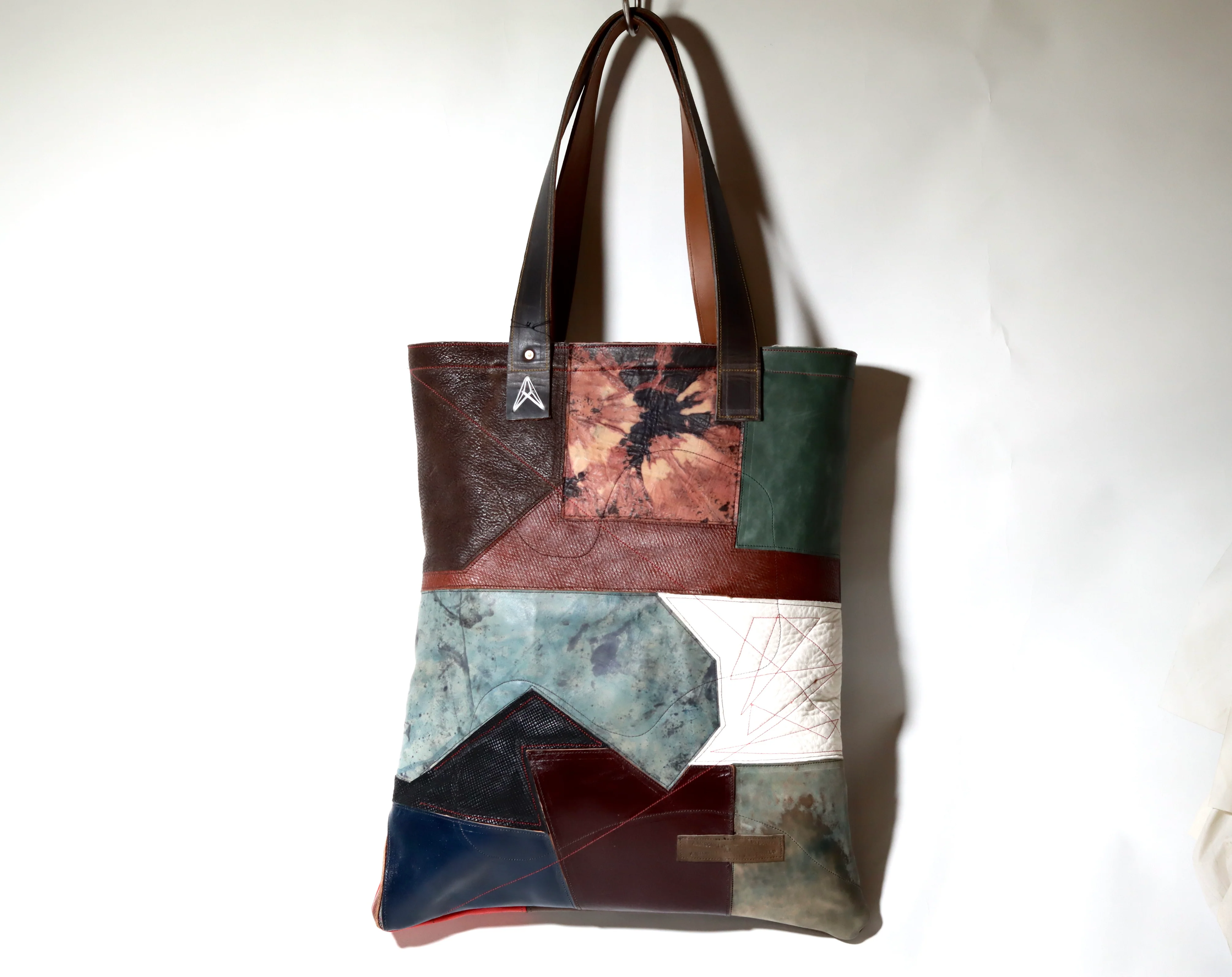 Patch tote | mixed leather samples - Image 4