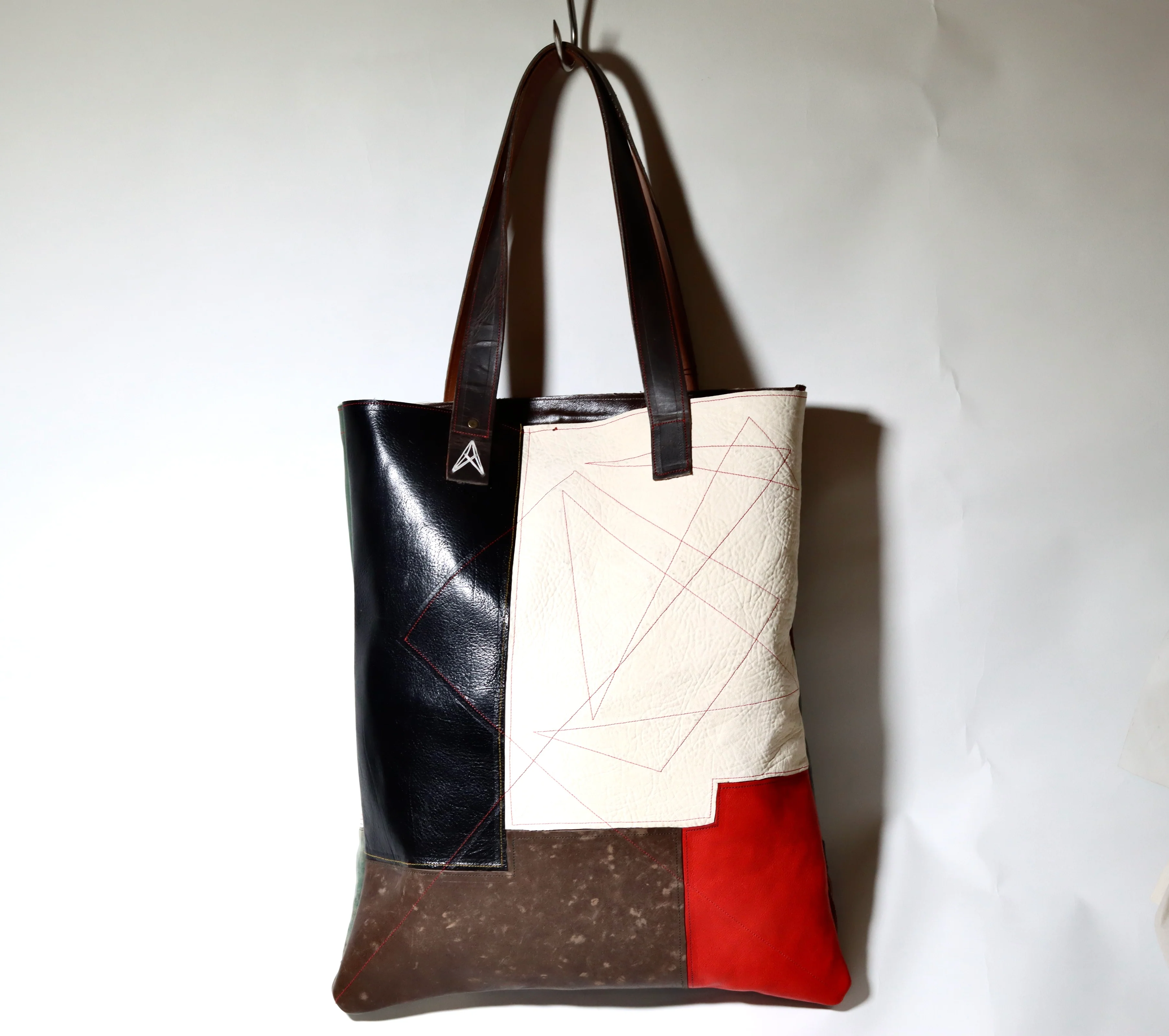 Patch tote | mixed leather samples - Image 6
