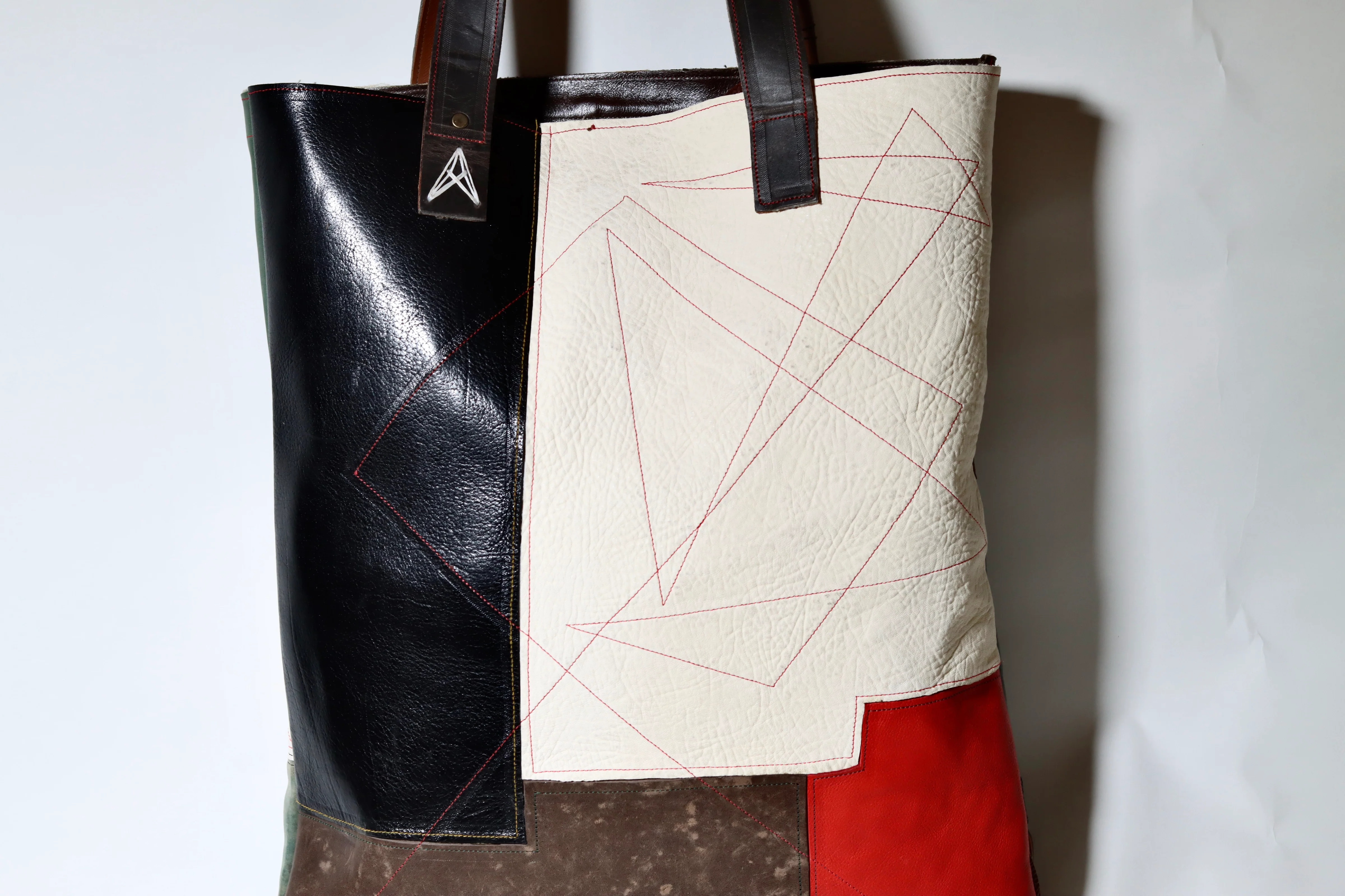 Patch tote | mixed leather samples - Image 7