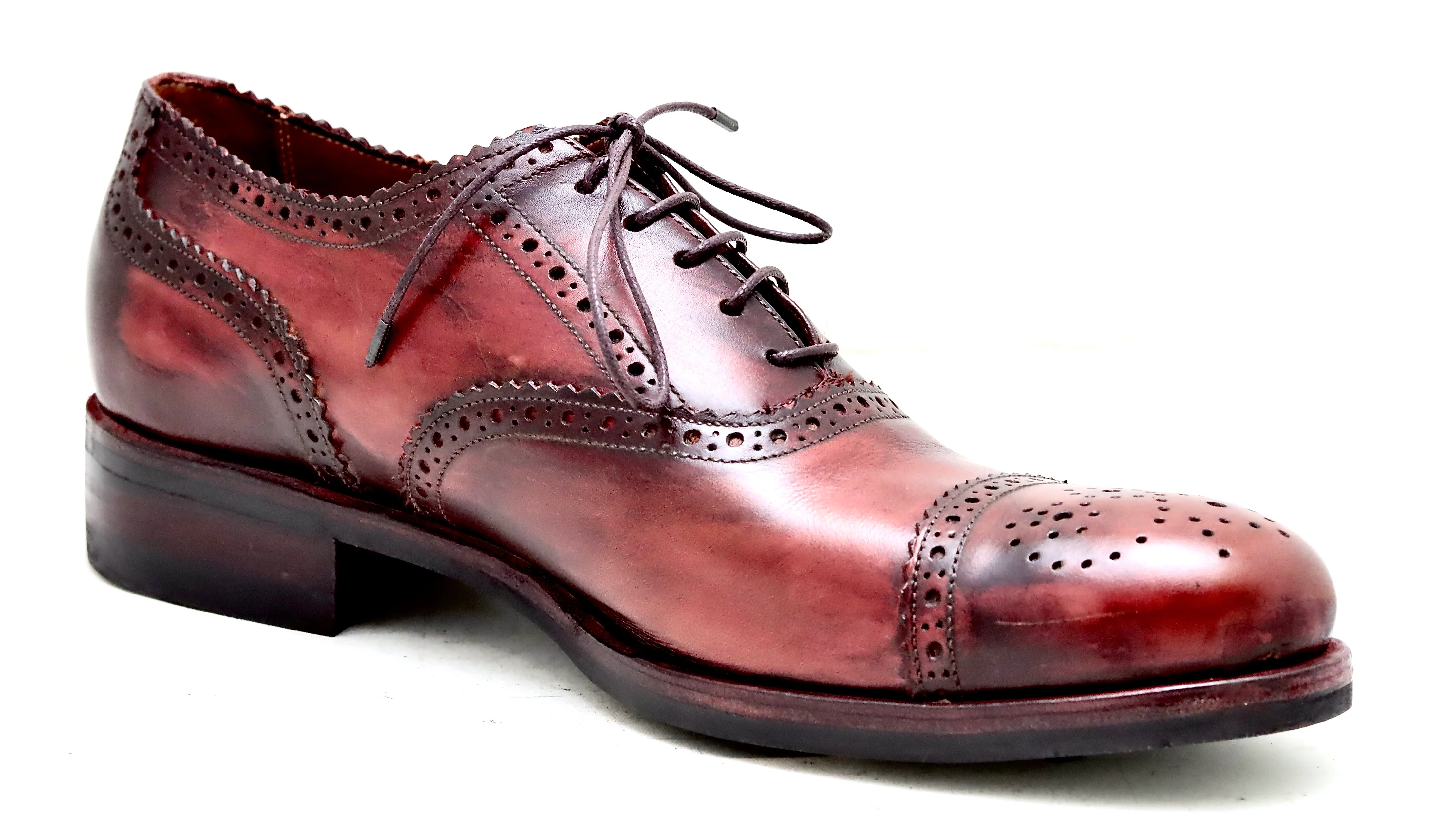 Oxford brogue  | Burgundy rub off | box calf - Image 4