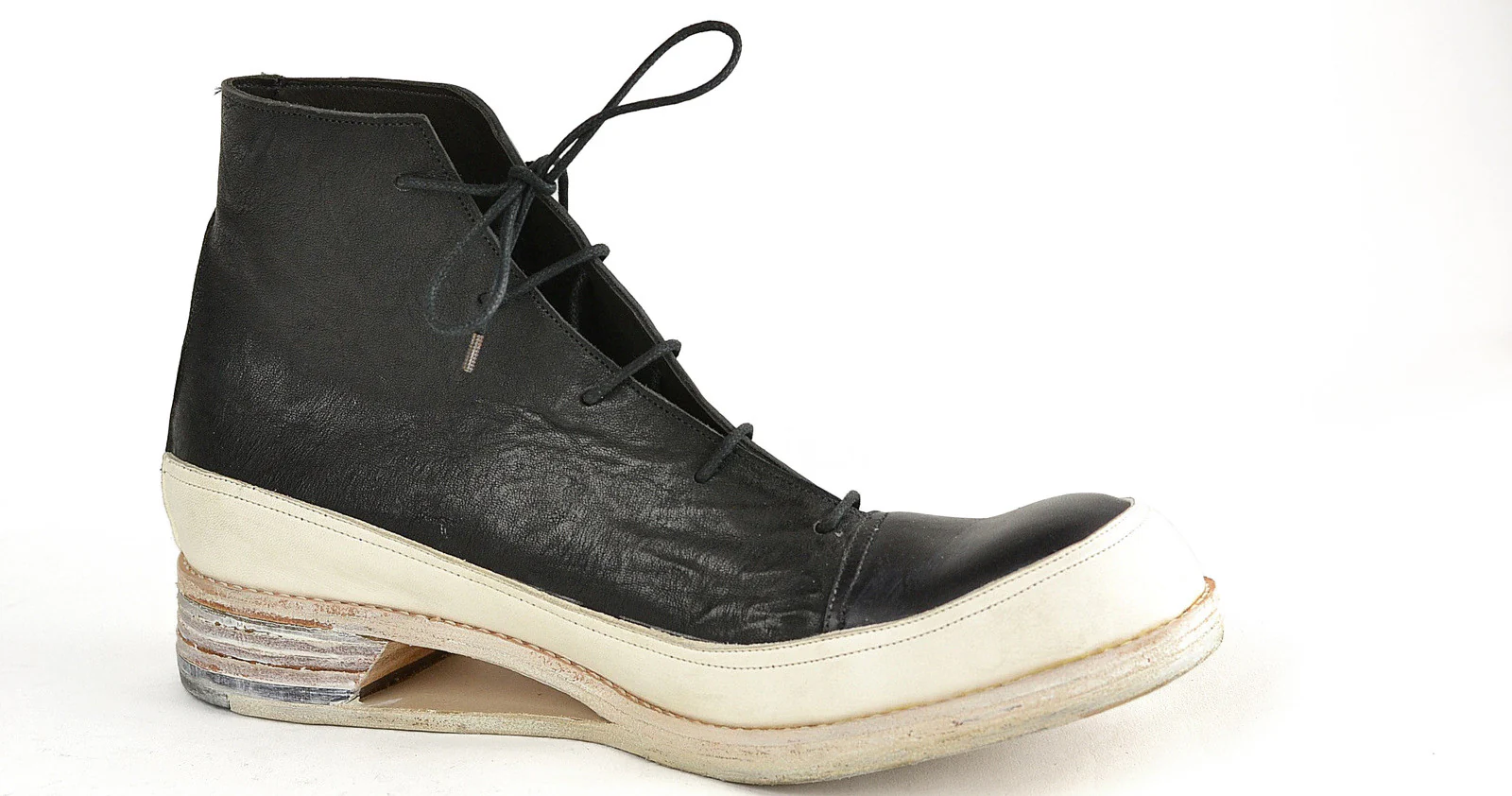 Sneaker boot | Black and white horse | Hollow wedge - Image 3
