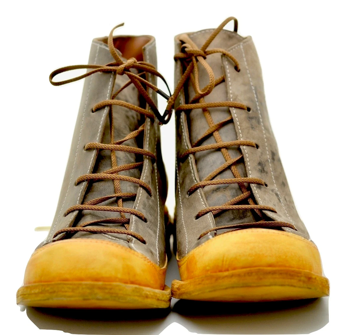 Sneaker boot  |  Hollow wedge | mustard and brown - Image 3