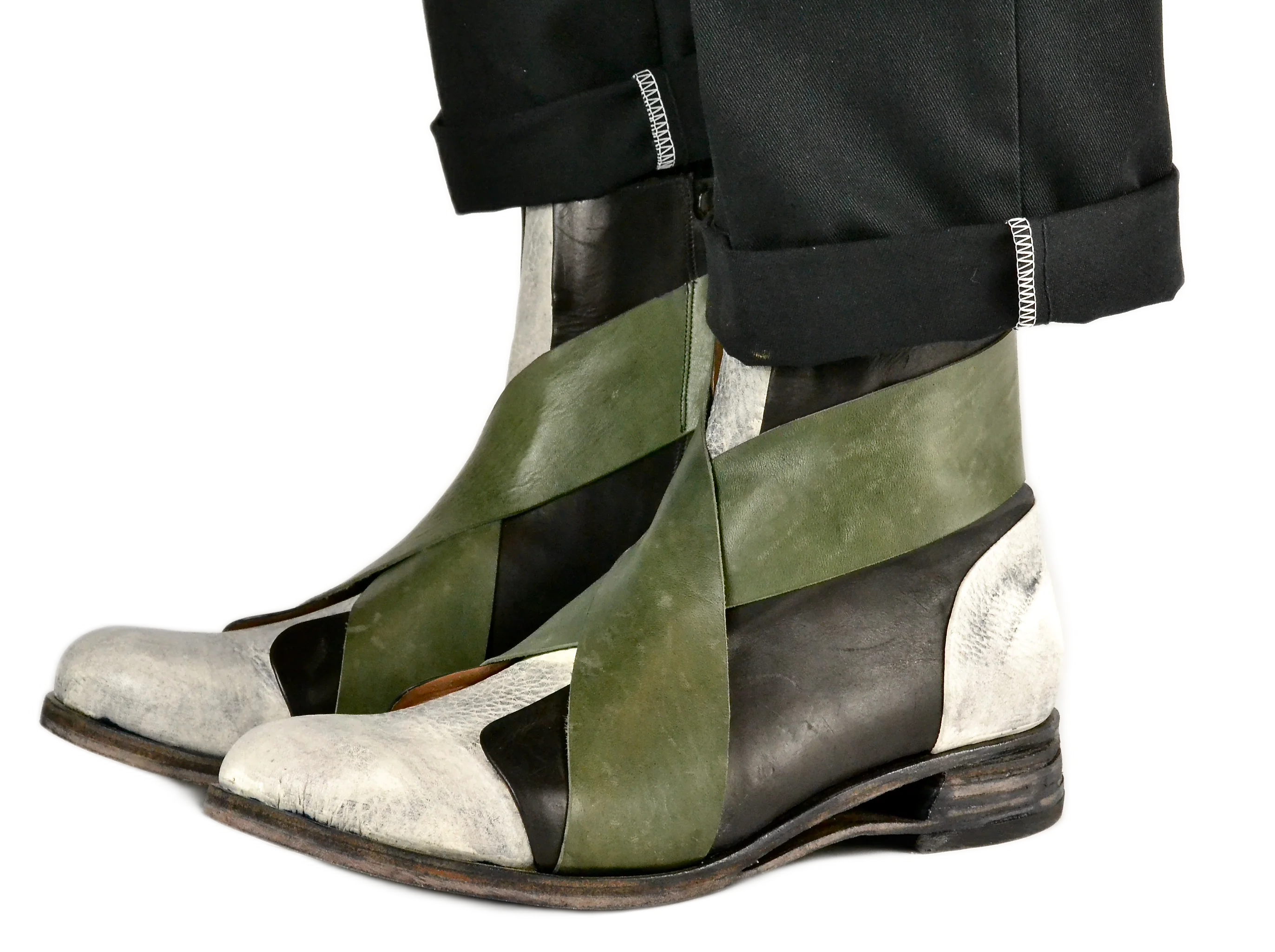 Sneaker boot  x black petrolio and grey | calf - Image 2