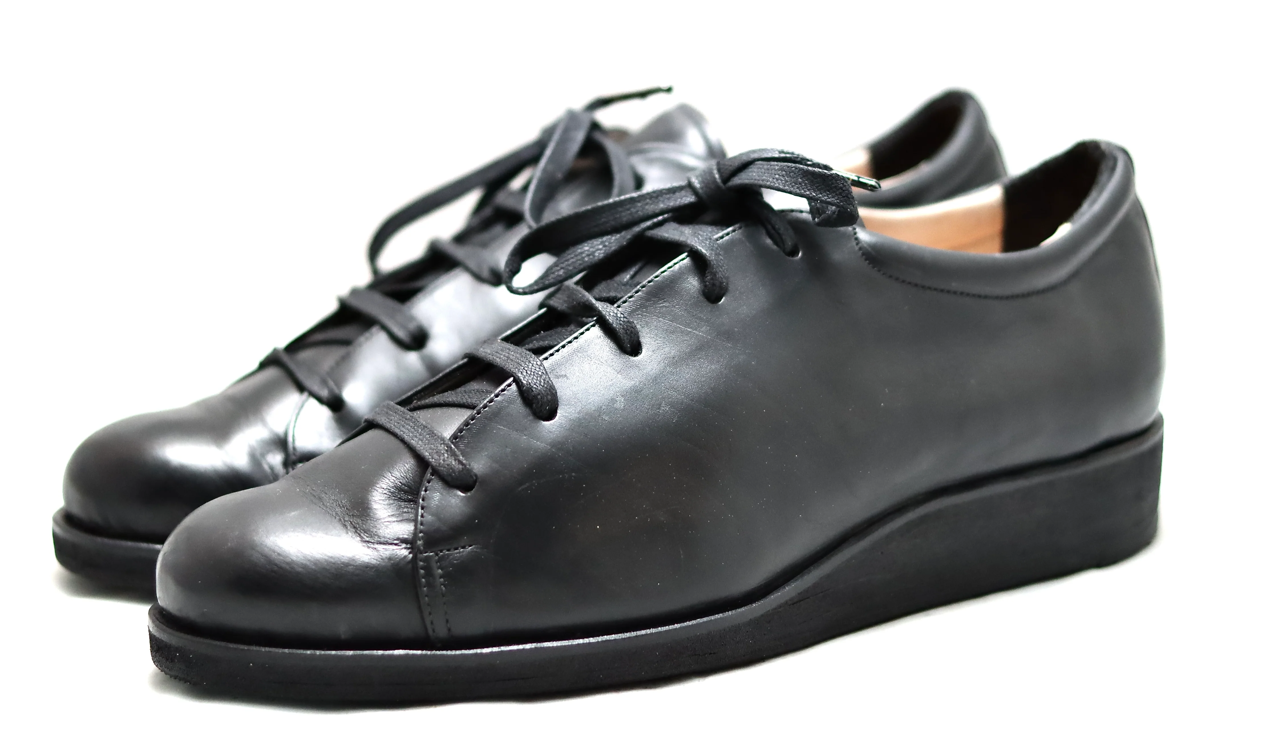 Sneaker shoe  |  Black calf | wide fit | Almond toe - Image 2
