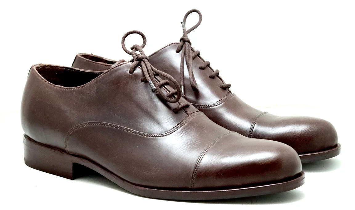 Toe cap oxford | dark brown | Calf