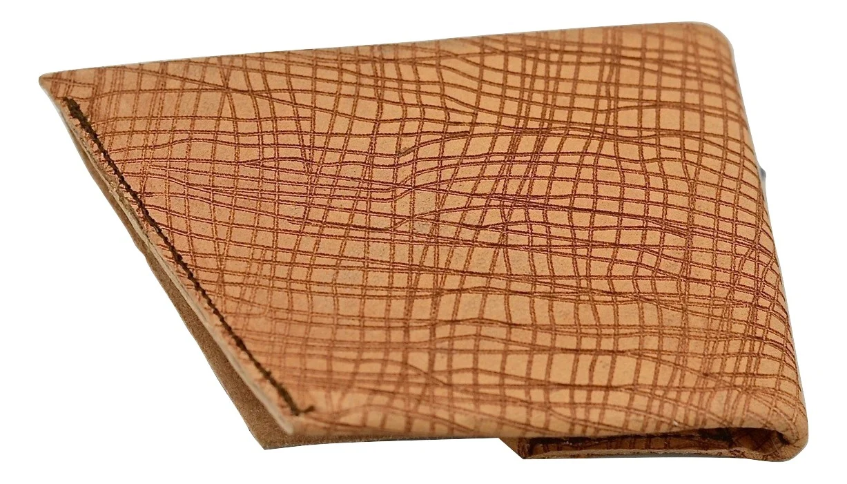 Wallet Rhomboid | tan cross hatch | calf - Image 2