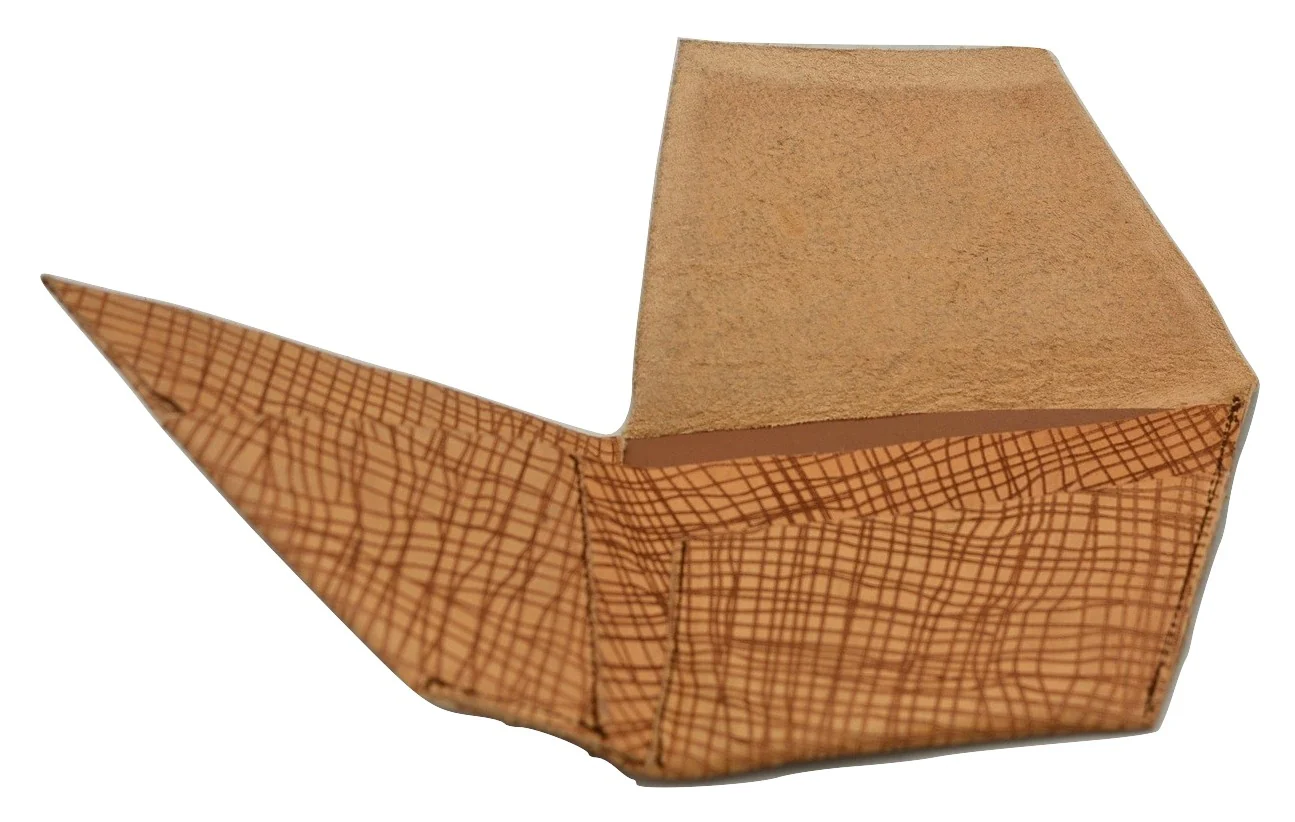 Wallet Rhomboid | tan cross hatch | calf - Image 3