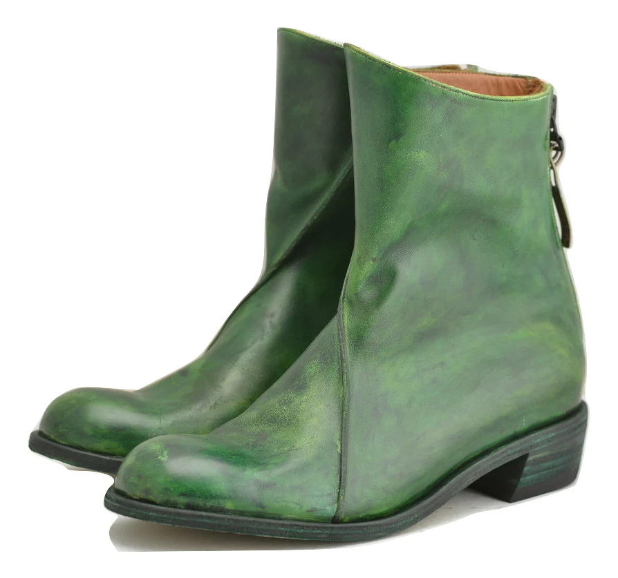 zip back boot | Pine green | Calf - Image 3