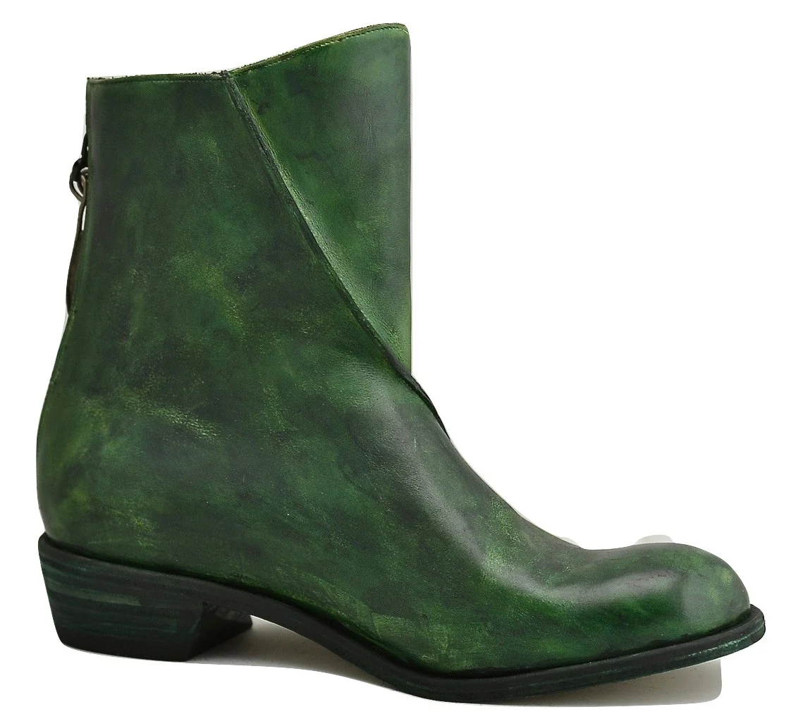 zip back boot | Pine green | Calf - Image 4