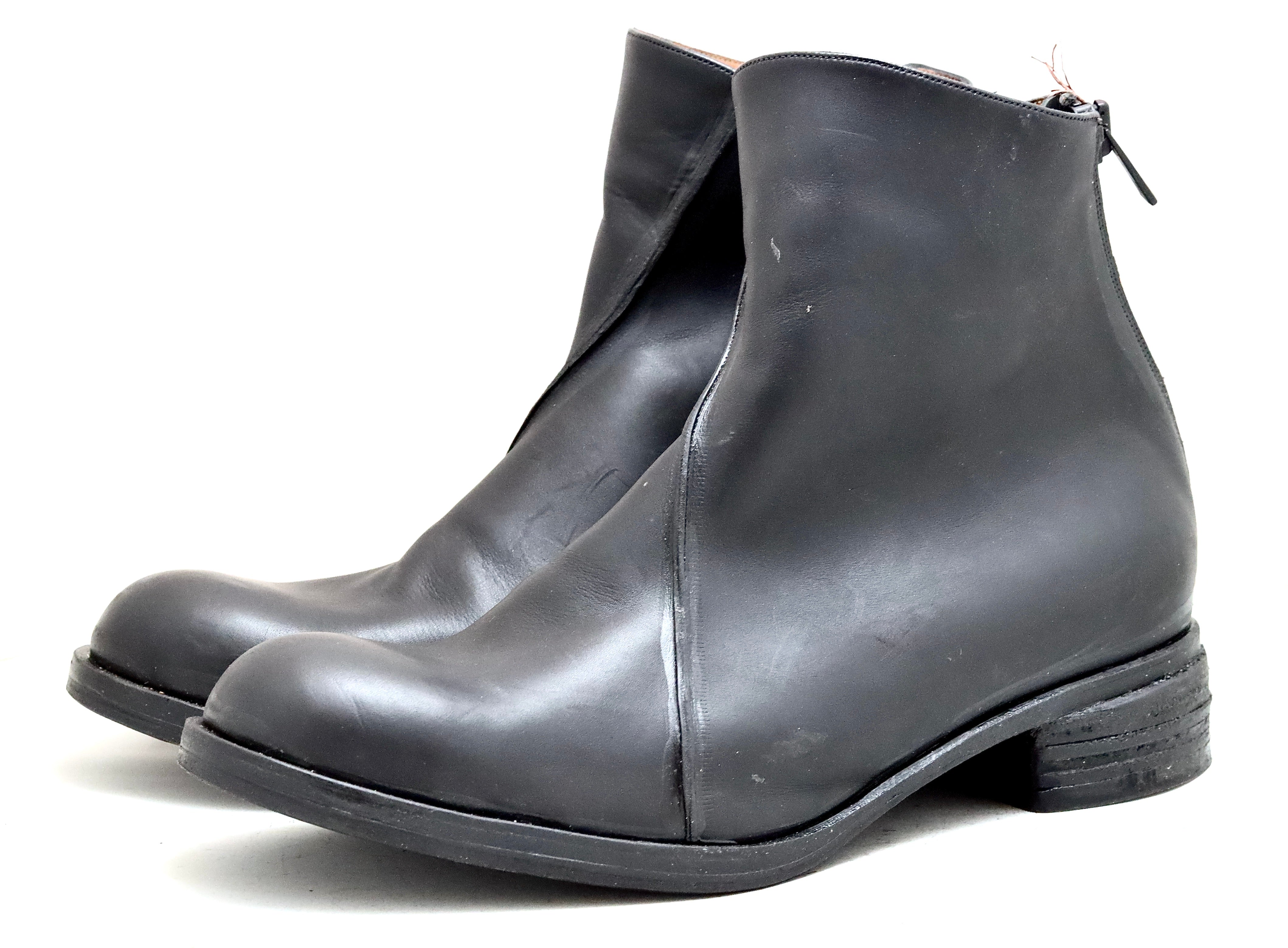 Zip Back Boot  | Black /bitumen | calf - Image 2