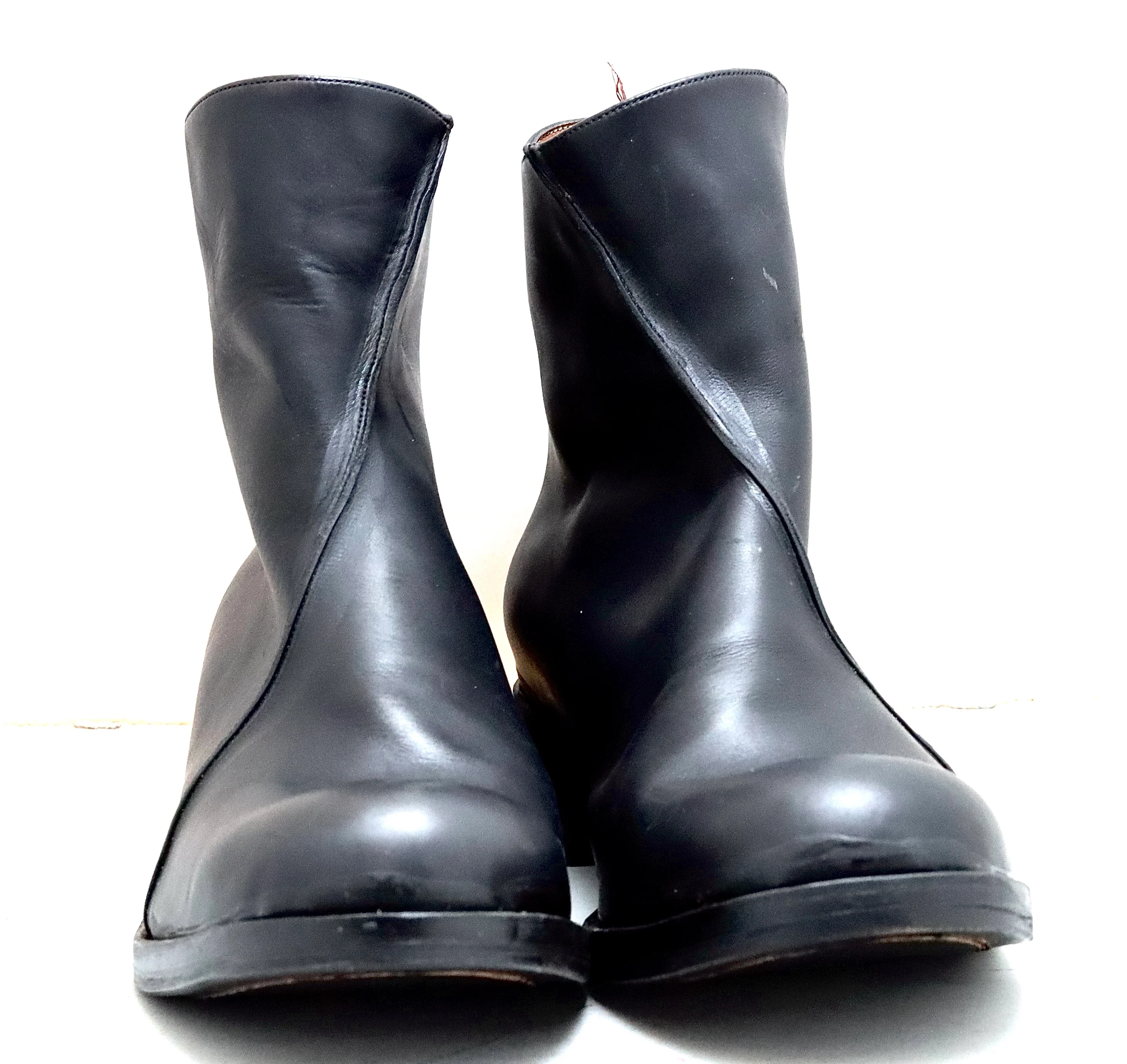 Zip Back Boot  | Black /bitumen | calf - Image 3