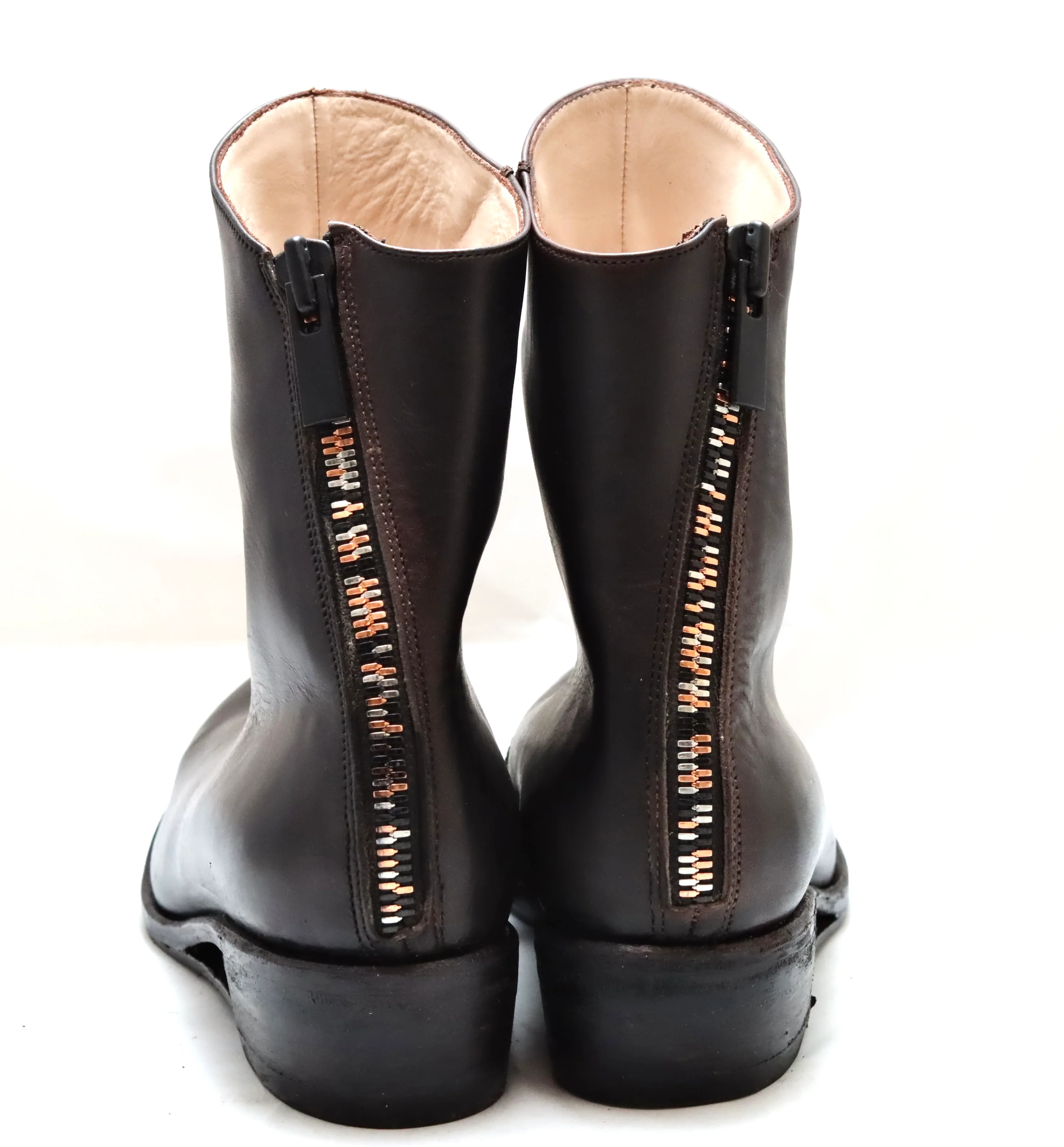 Zip back boot  | Choc black  | Calf - Image 4