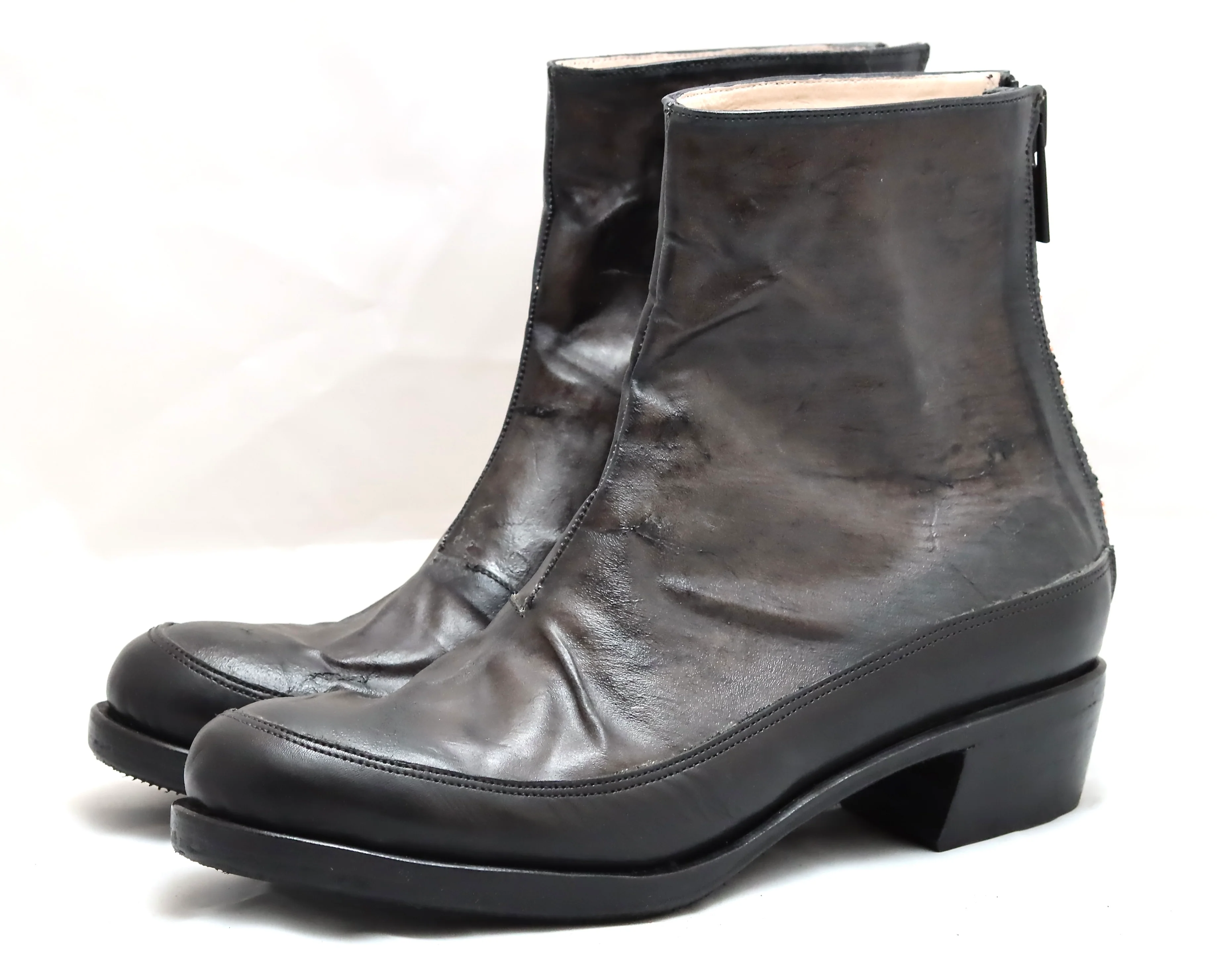 Zip back boot | grey  |transparent kangaroo and calf - Image 2