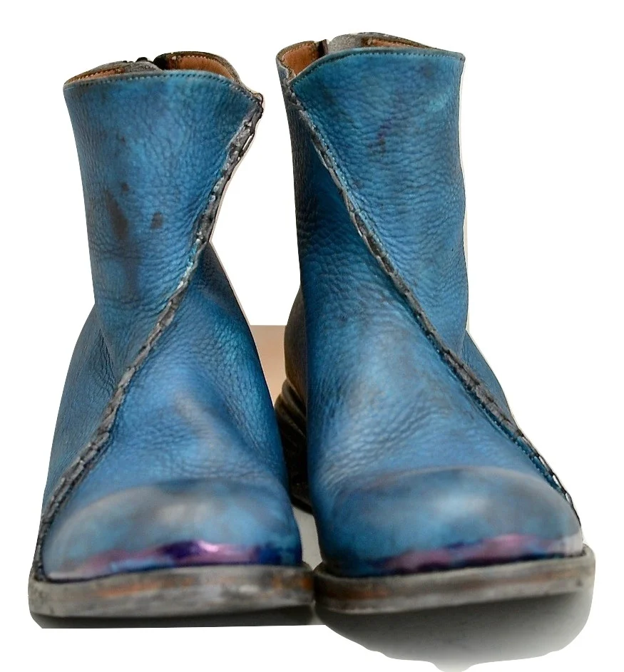 Zip back boot | cobalt blue yak - Image 4