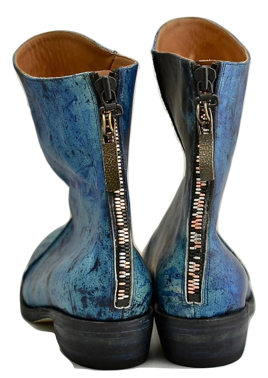 zip back boot | tie dye blue - Image 4