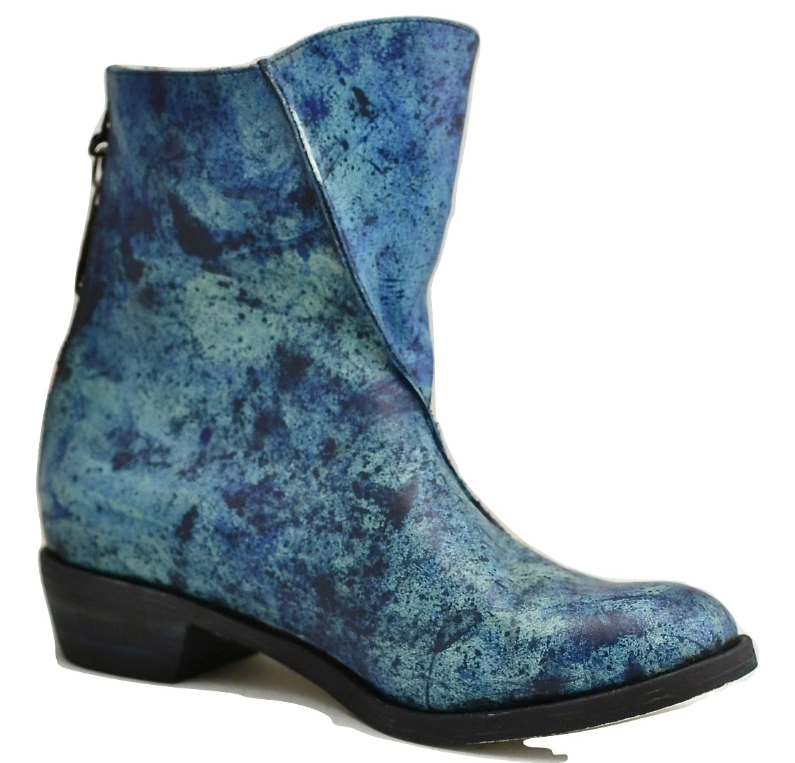 zip back boot | tie dye blue - Image 5