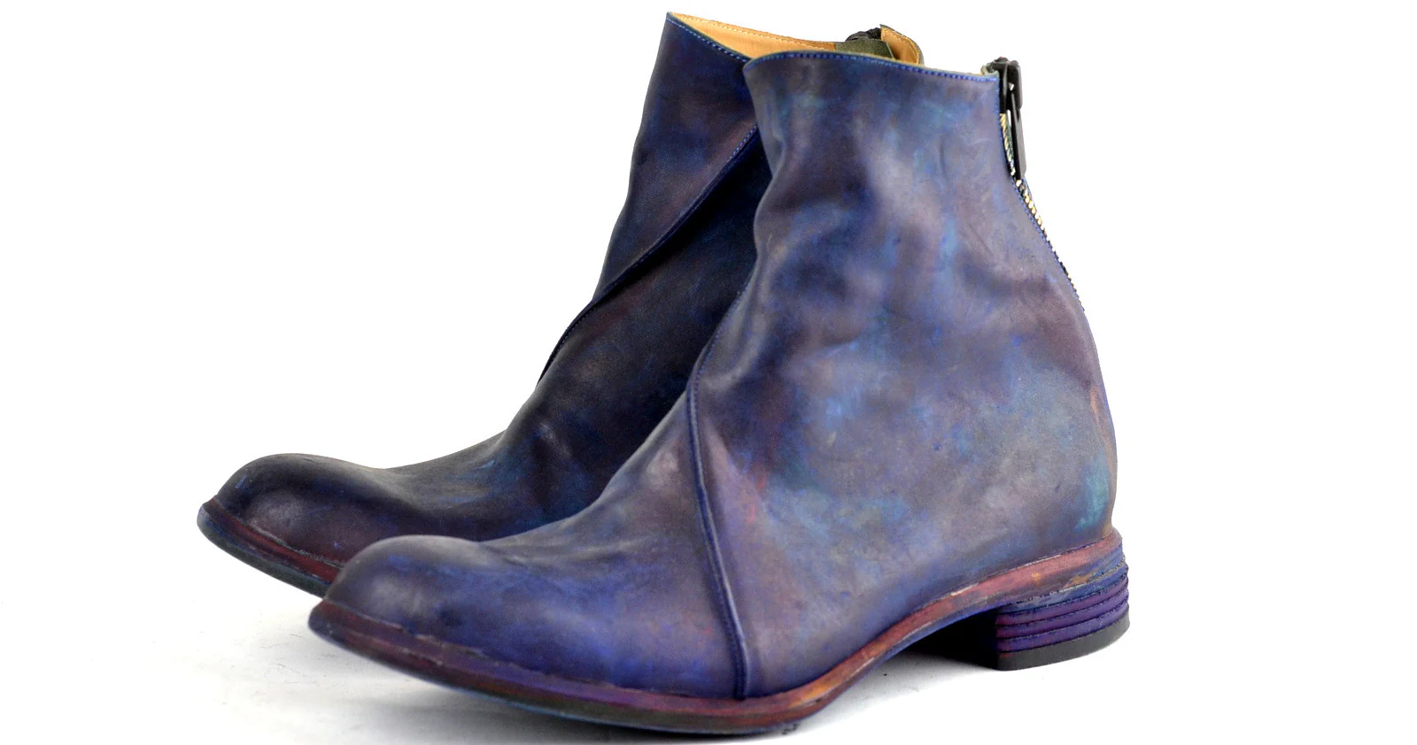 Zip Back boot  |  Navy | Overdye calf - Image 2