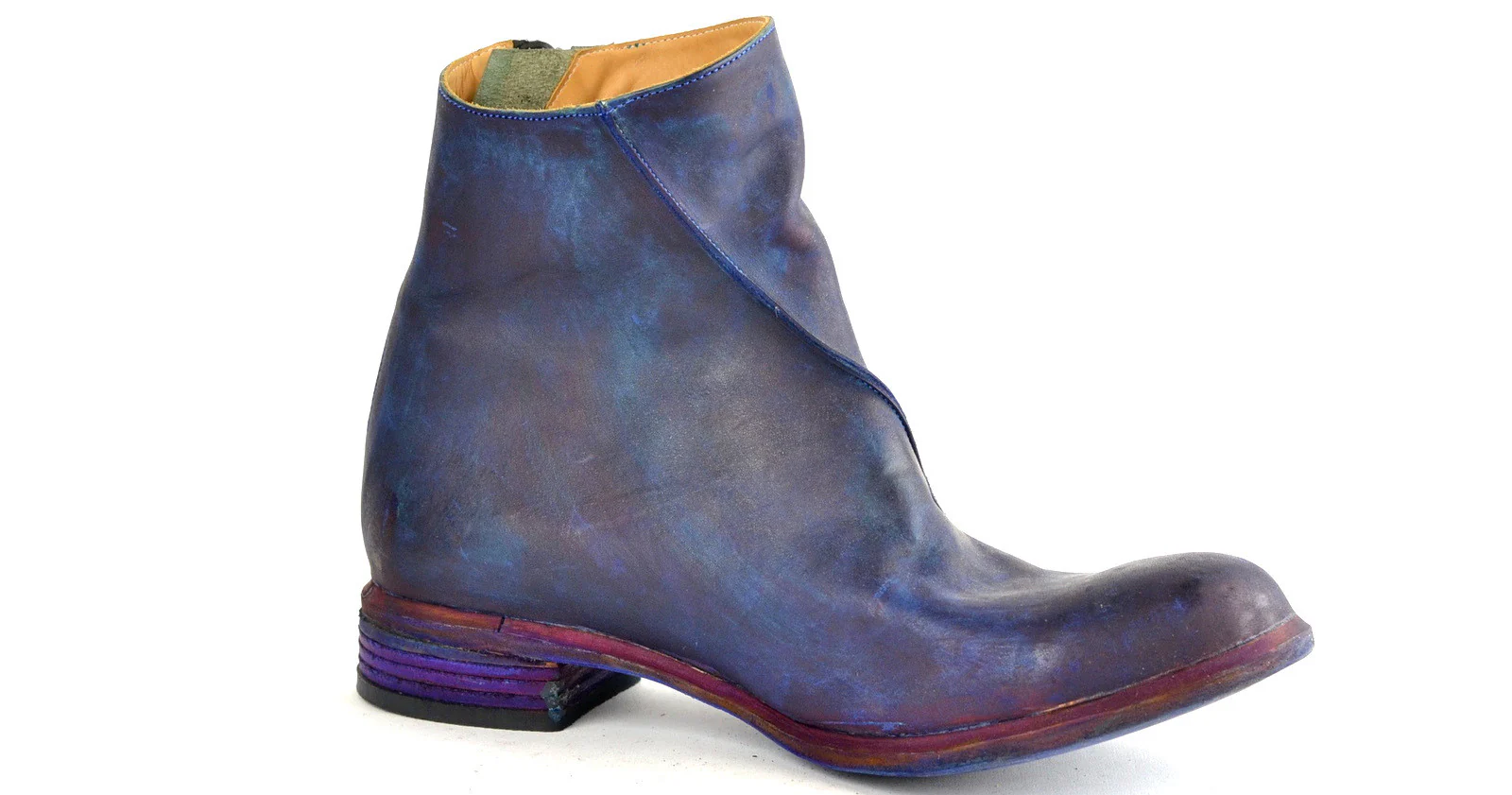 Zip Back boot  |  Navy | Overdye calf - Image 3